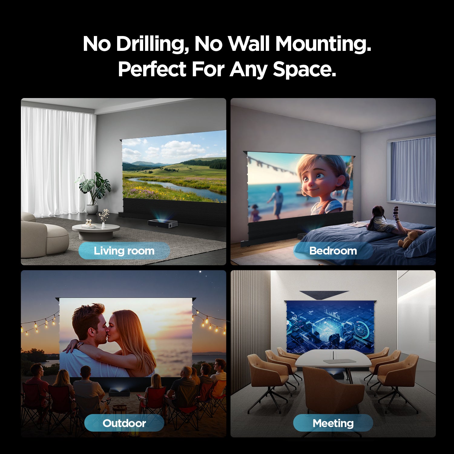 NothingProjector Black Series ALR UST screen is perfect for any space