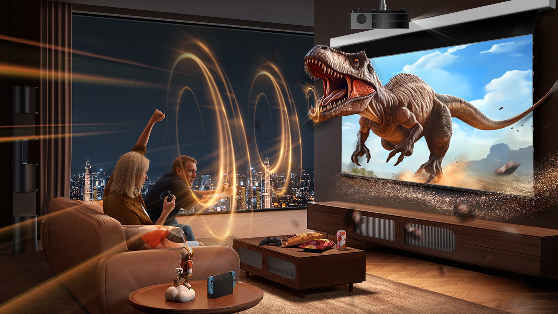 Nothingprojector motorized ALR ust projector screen with 3D compatibility - immersive home theater visual effects