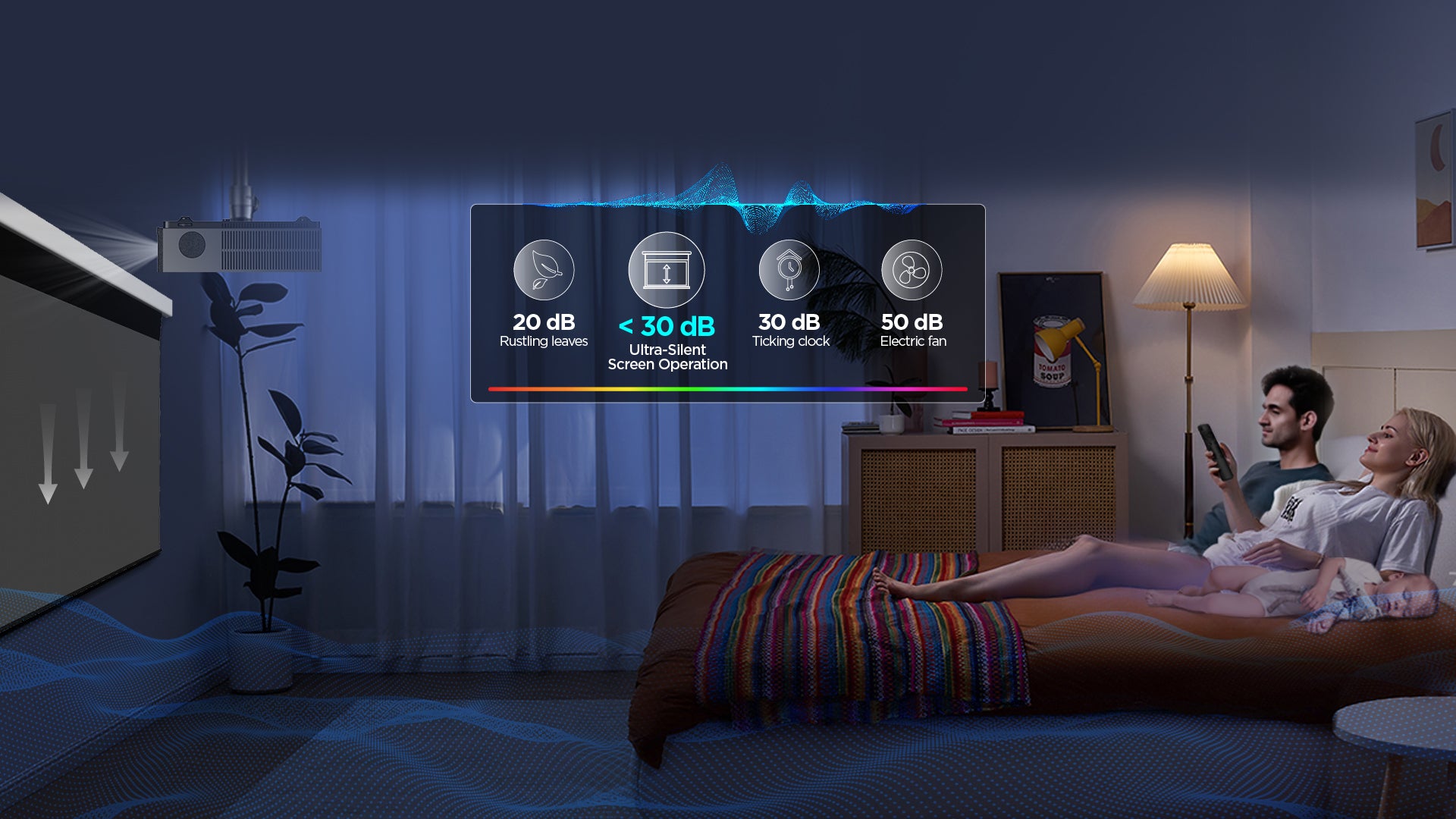 NP Black Series motorized ALR screen with ultra-quiet 30dB motor for UST projectors