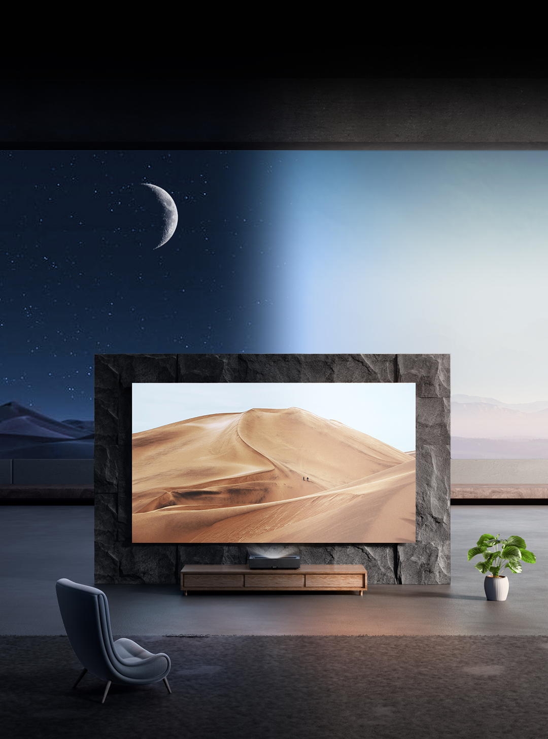 Crystal Clear Movie Watching on Formovie Screen in a Lit Living Room