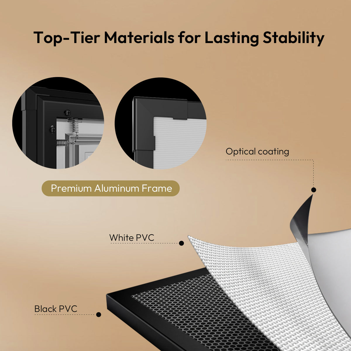 100''-120'' NothingProjector Matte White Fixed Frame Screen For Long/Short/UST Projector