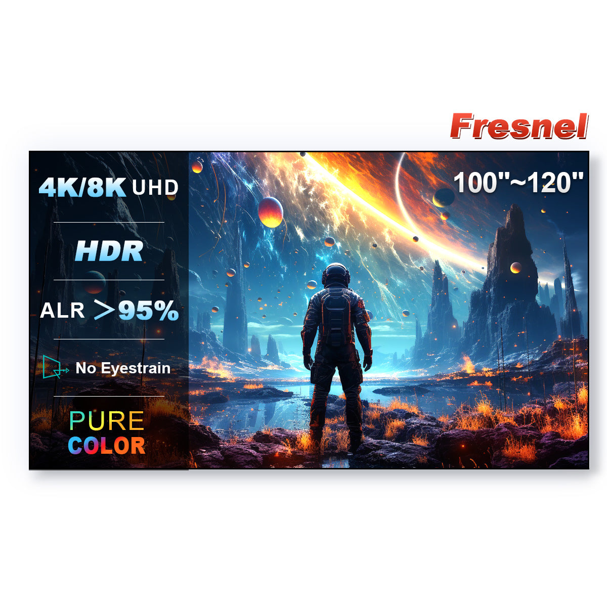 100''-120''Nothing Projector Tela óptica de Fresnel para projetor de arremesso ultra curto