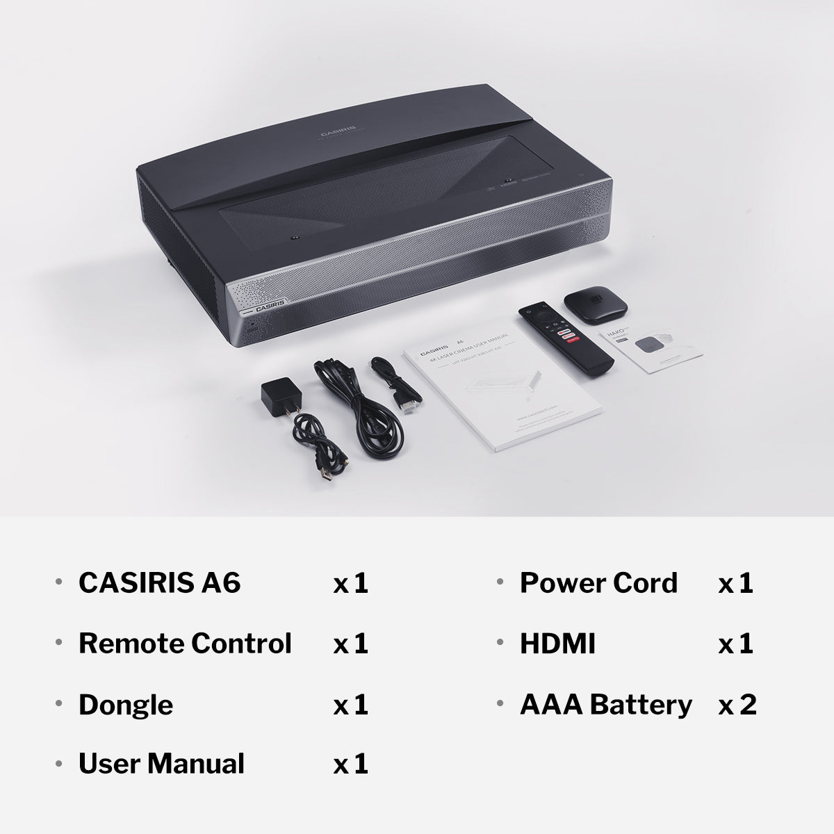 Casiris A6 ultra courte focale Triple laser 4K Vidéoprojecteur