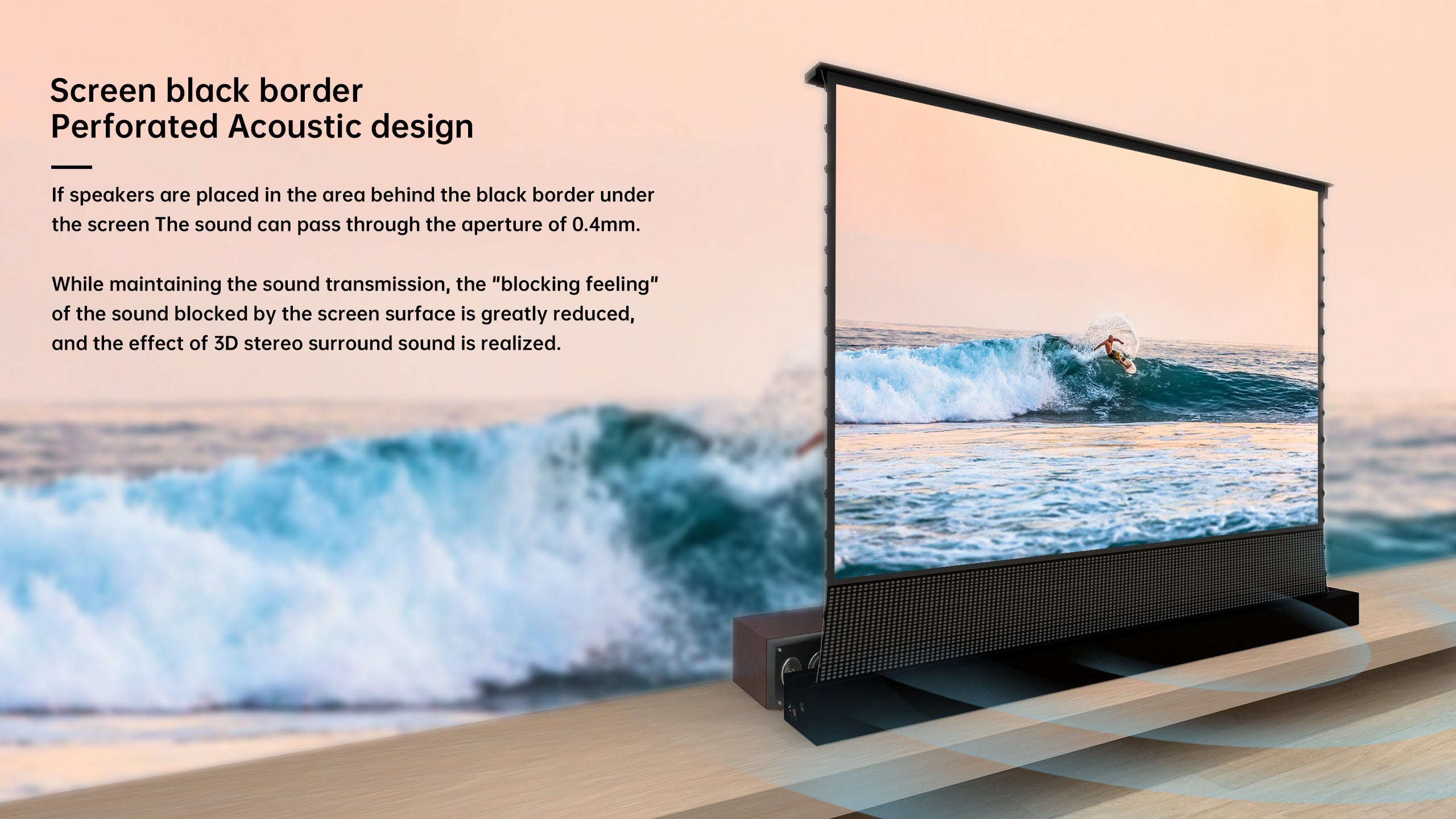 72"-120" VIVIDSTORM S PRO P Motoriseret 4K HD 3D Floor Rising UST ALR Projektorskærm