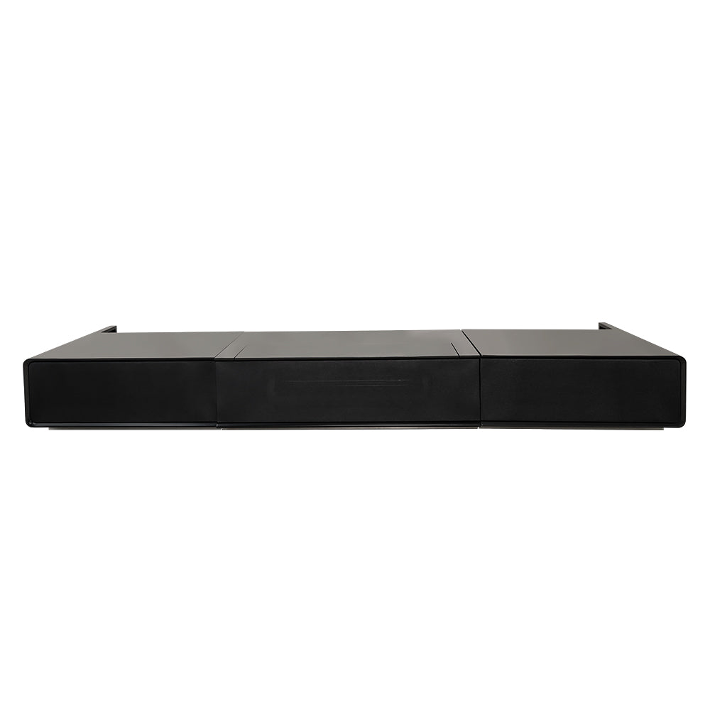 front of black Matte TV Stand for UST Projector