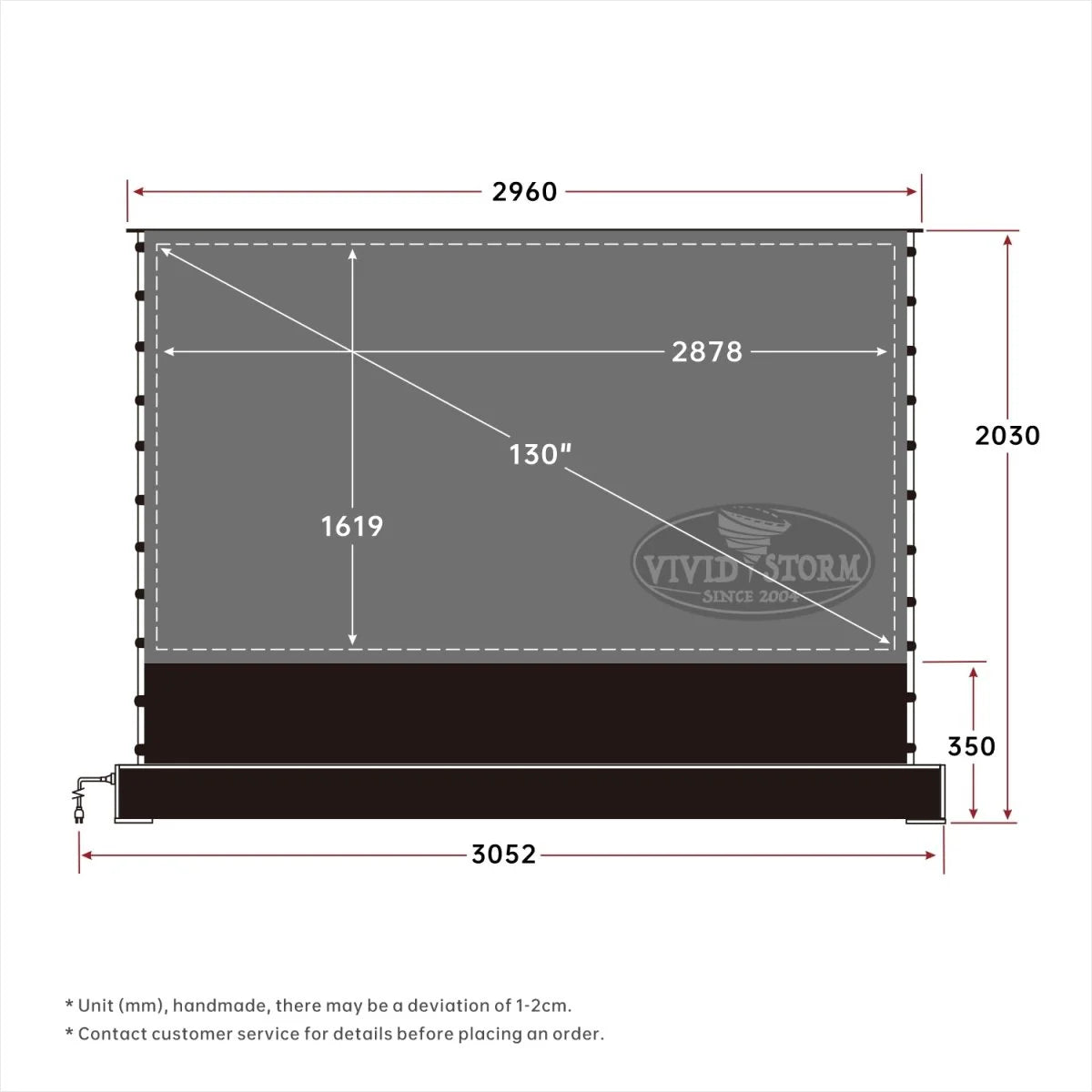 72"-120" VIVIDSTORM S PRO P Motoriseret 4K HD 3D Floor Rising UST ALR Projektorskærm