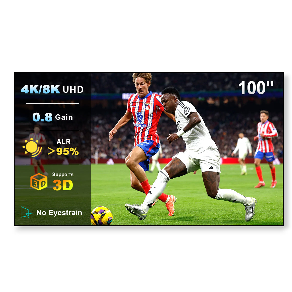 100" NothingProjector Lenticular 4K ALR Projector Screen for Long/Standard Throw Projectors