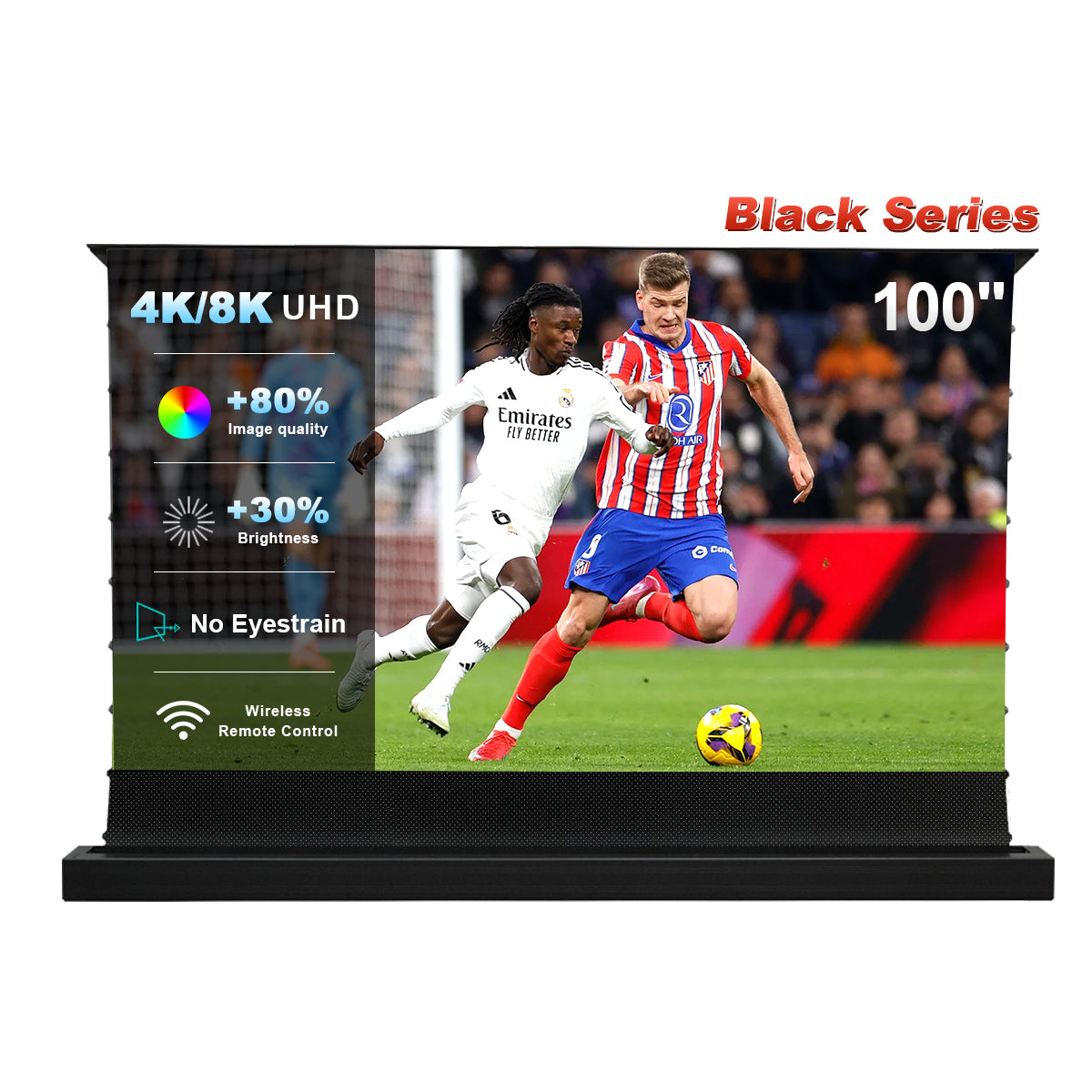 100‘' NothingProjector Black Series ALR Motorized Floor Rising Screen For Ultra Short Throw Projector