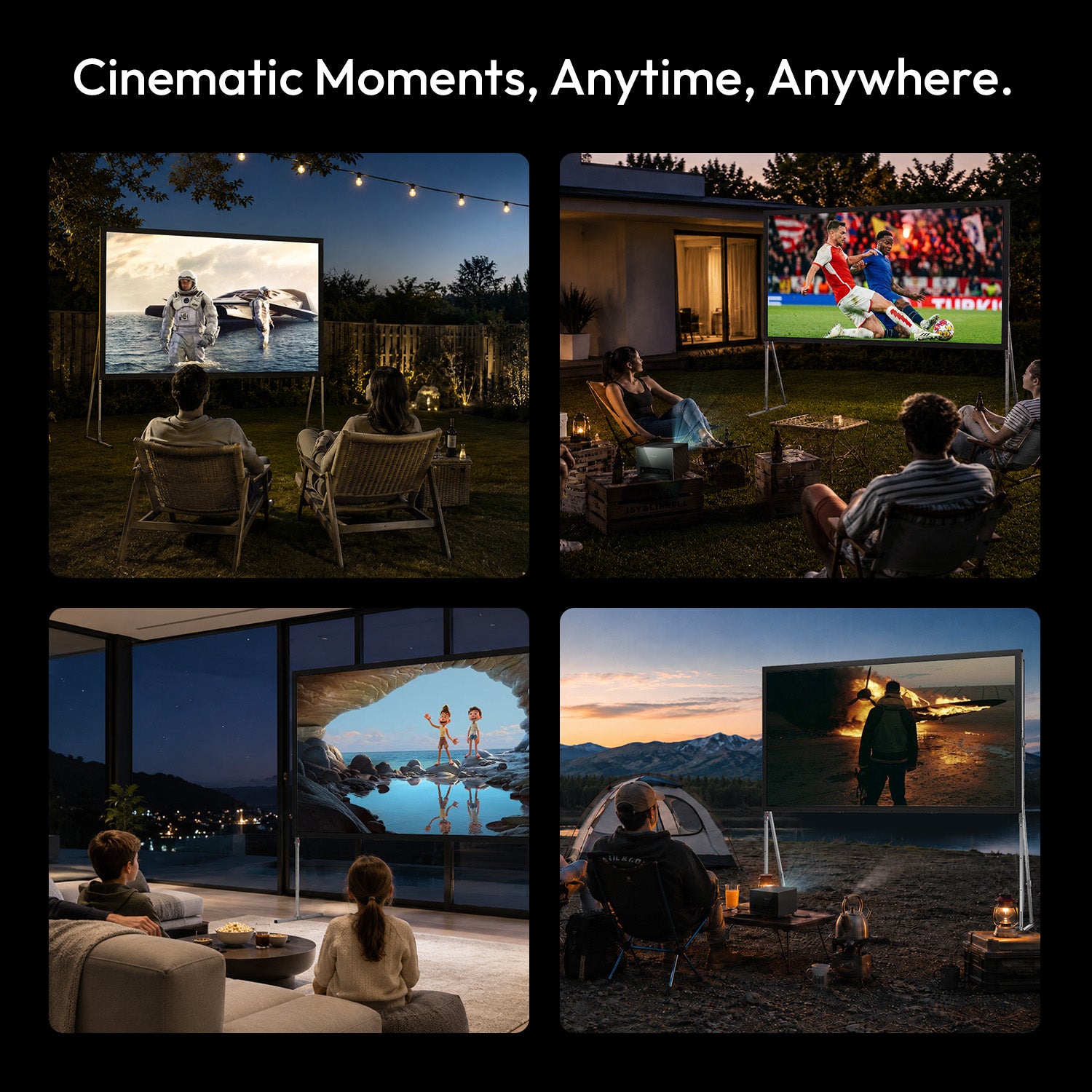 NothingProjector Tragbares, zusammenklappbares Outdoor-Camping der OpenAir-Serie leinwand mit Stand 1.3 Gain, 4K/8K UHD, 3-lagiges PVC, schnelle Einrichtung ohne Werkzeug