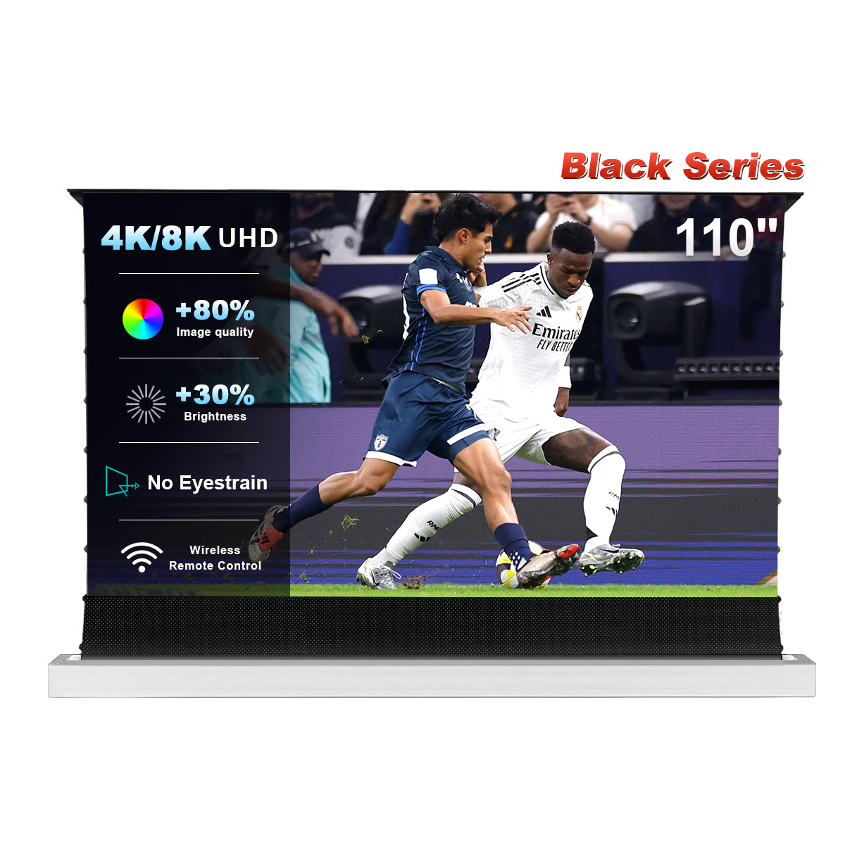 84''-130'' Nothing Projector Black Series Motorisé Motorisé Du Sol Écran Pour un Long Lancer Vidéoprojecteurs