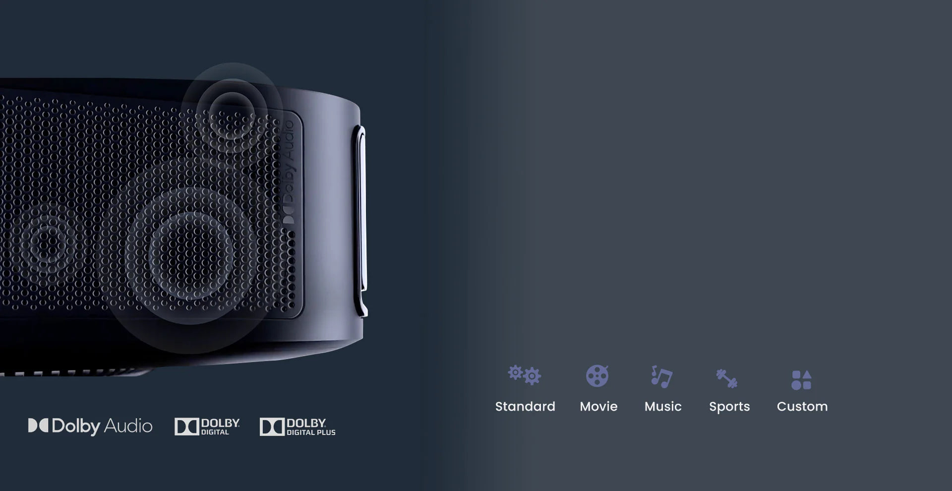 dangbei atom built-in dual 5W speakers, Dolby AudioTM support, and wireless Bluetooth audio connectivity