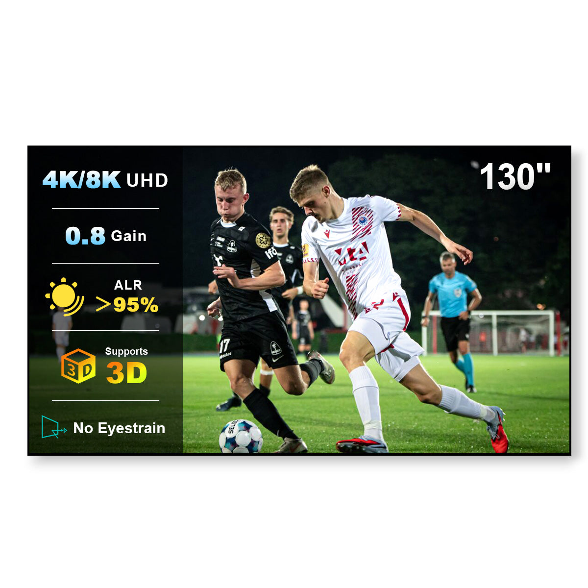 130" NothingProjector Lenticular 4K ALR Projector Screen for Long/Standard Throw Projectors