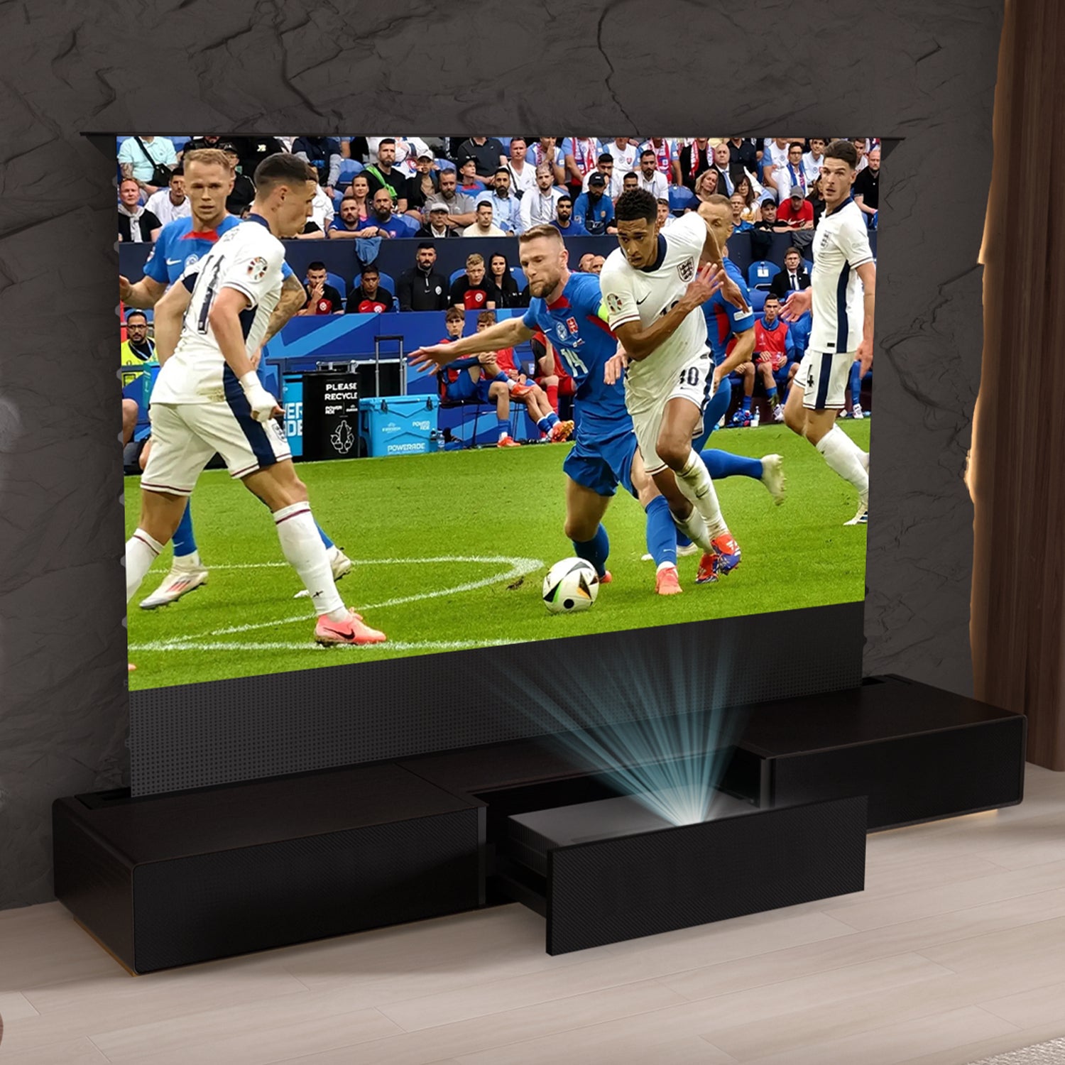 Shore Wood Grain TV Cabinet for Ultra Short Throw Projector (Pre-Assembled)