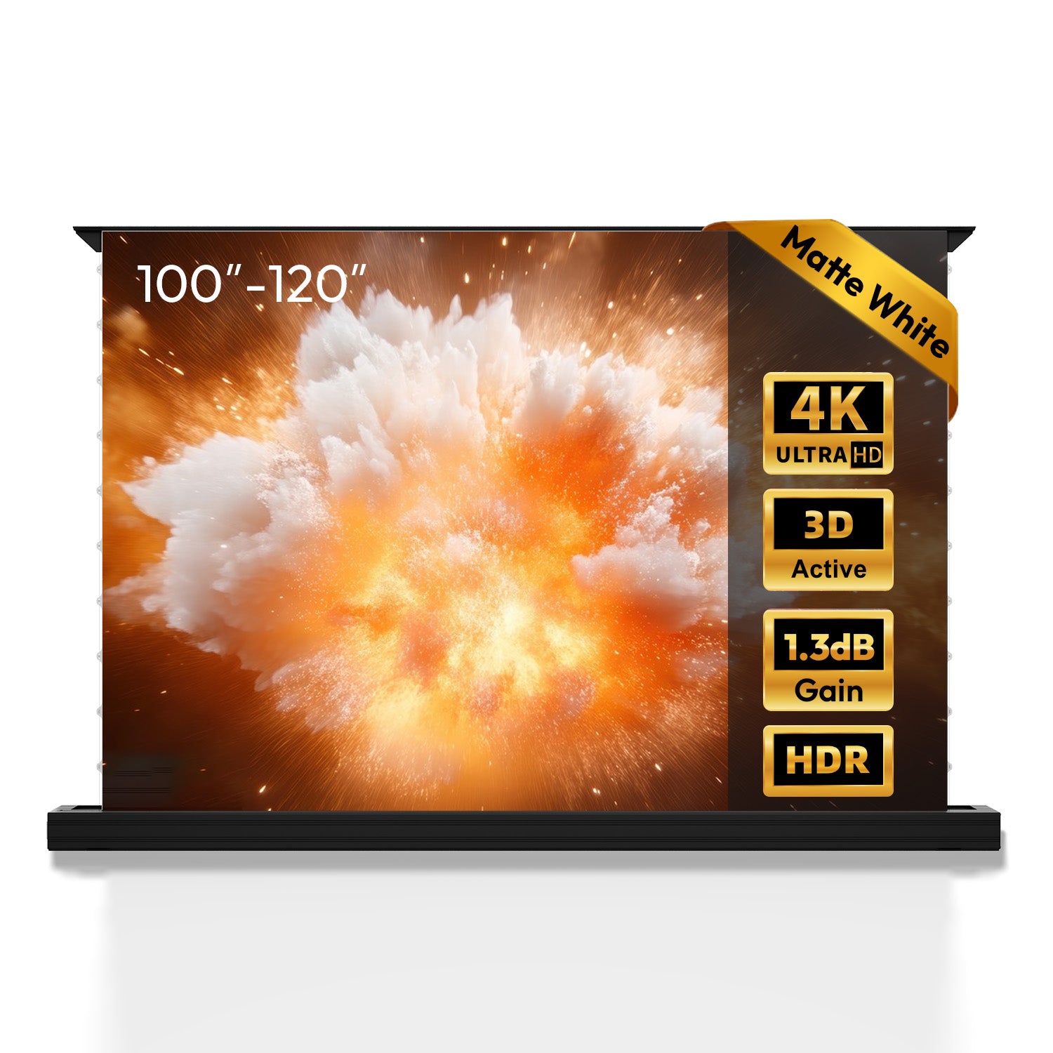 100''-120'' NothingProjector Blanco mate motorizado Pantalla de suelo motorizada