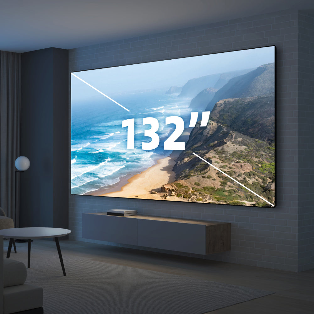 132 Pouce Nothing Projector 4K lenticulaire sans couture Ultra Courte Focale ALR Vidéoprojecteur Écran