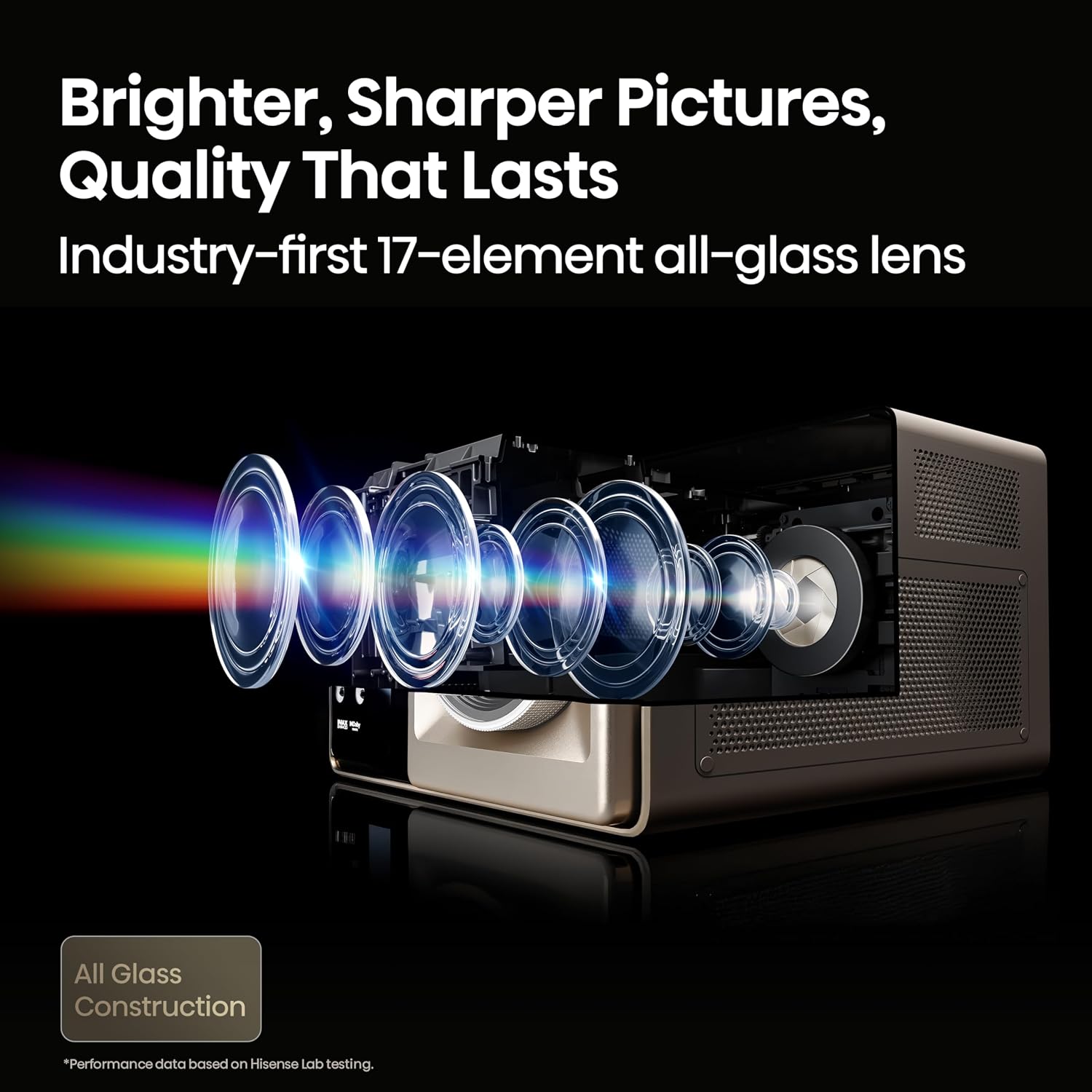 Hisense XR10 4K triple laser intelligent Vidéoprojecteur avec Iris et Lens Shift, 6000 ANSI Lumens, 65" - Système d'exploitation Vidaa amélioré Dolby Vision IMAX 300 pouces réglé par Devialet