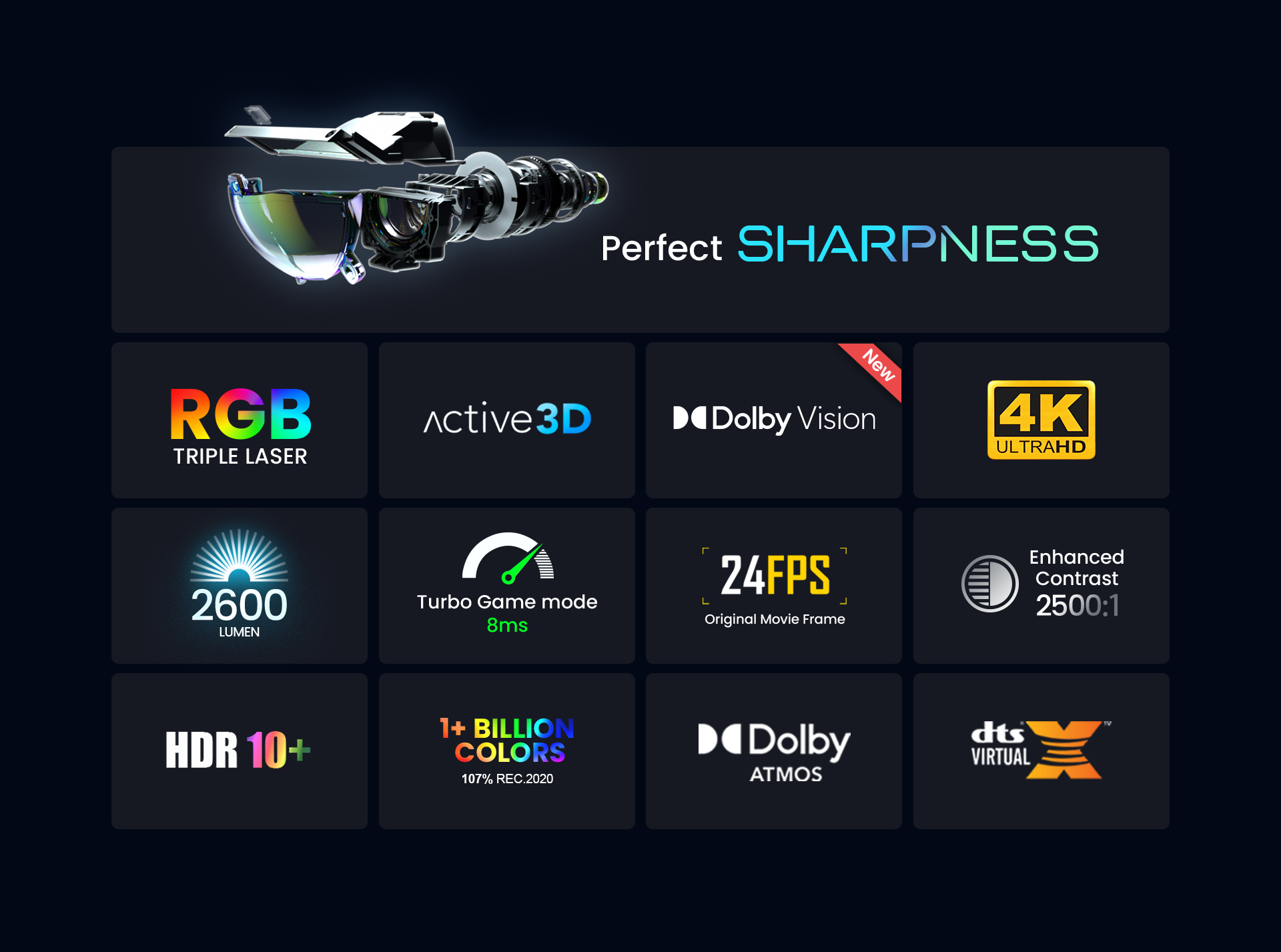 awol vision ltv-2500 ust projector specifications