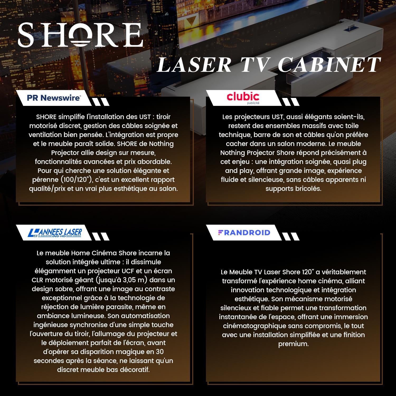 Shore Laser TV Cabinet is highly recommended across industry reviews.