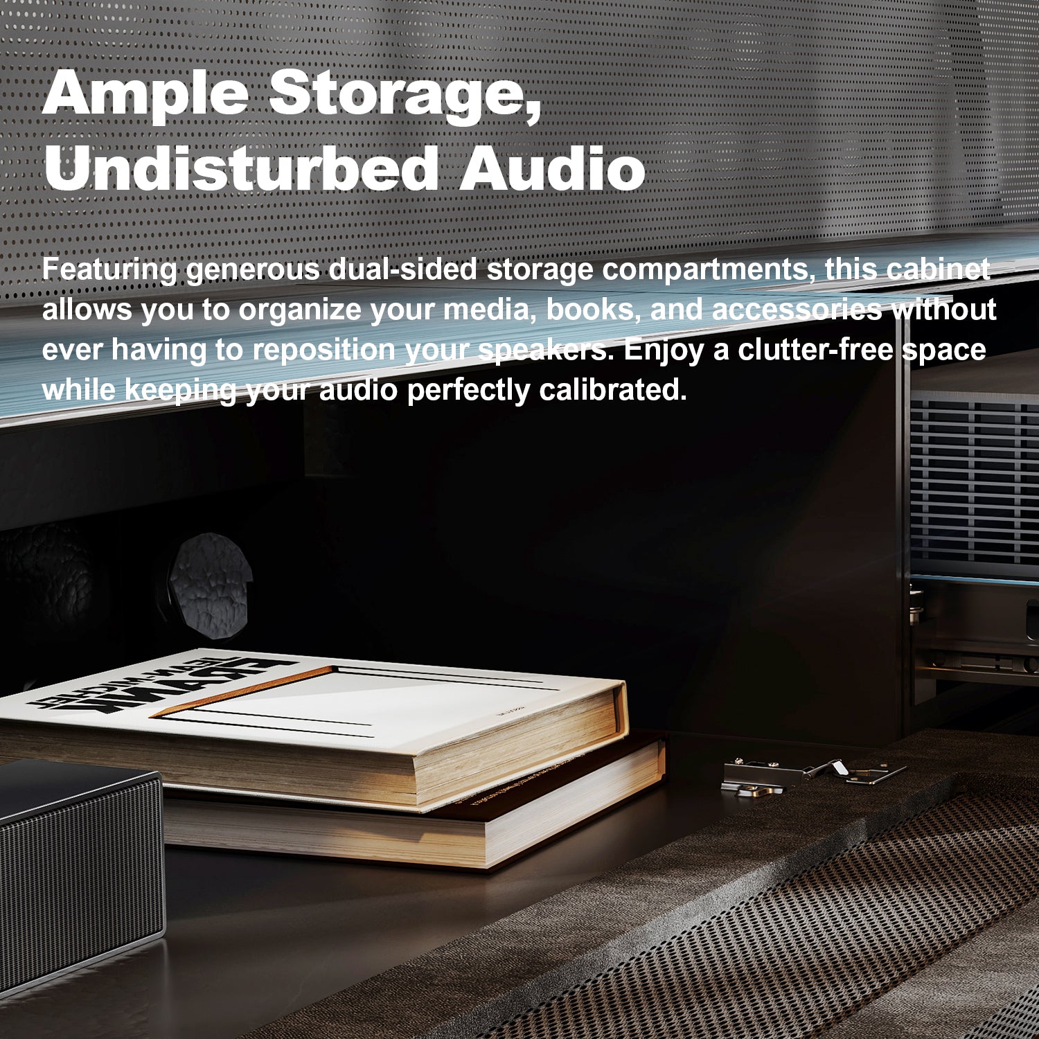 Shore Wood Grain TV Cabinet for Ultra Short Throw Projector (Pre-Assembled)