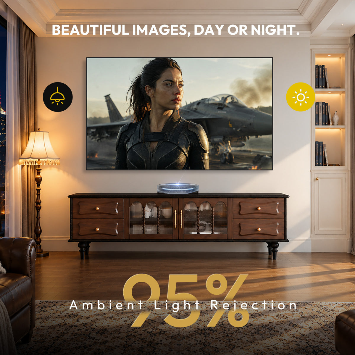 Nothingprojector Black Series ALR UST screen with 95% ambient light rejection.