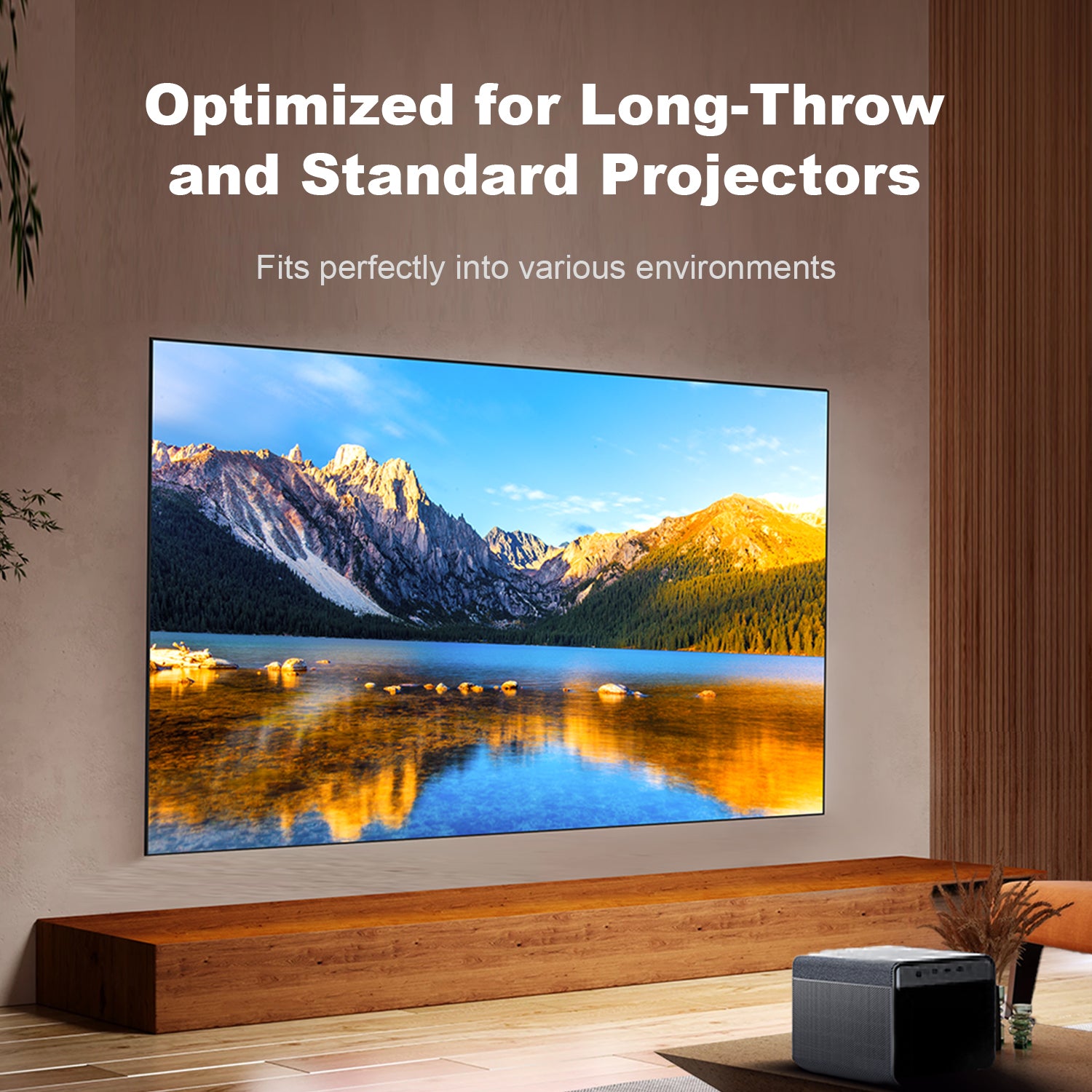 ALR screen optimized for both long-throw and standard projectors.