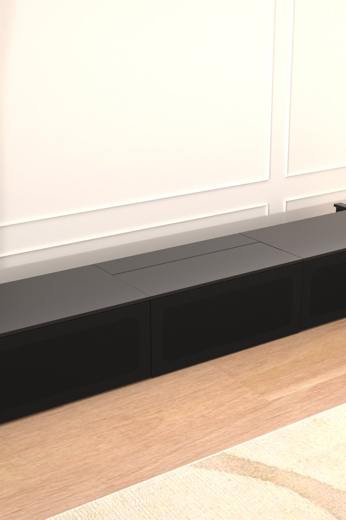 Flat-Pack Laser TV Cabinet with Motorized Vented Drawer & Quiet-Close Door - Reinforced 25kg Capacity for Home Theater Organization