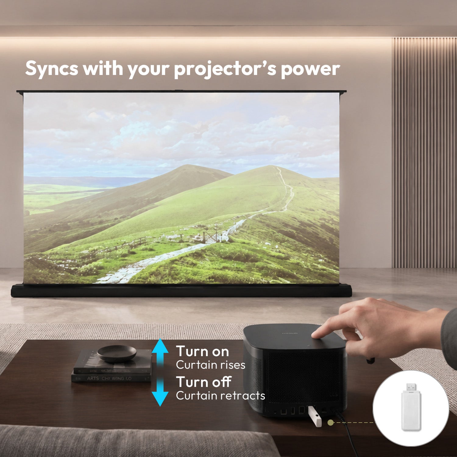 100''-120'' NothingProjector Blanco mate motorizado Pantalla de suelo motorizada