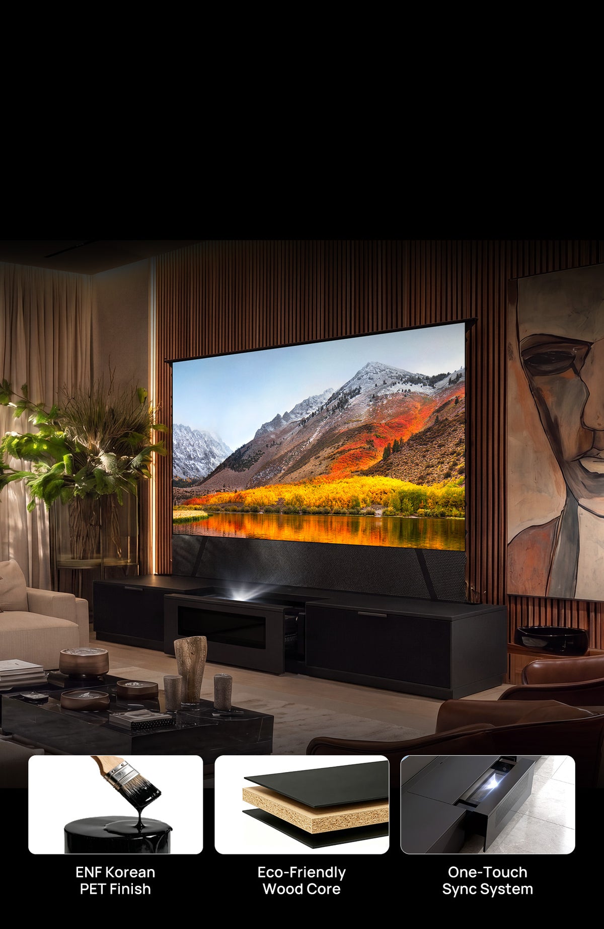 Eco-crafted ENF grade solid wood core and PET nano-touch finish