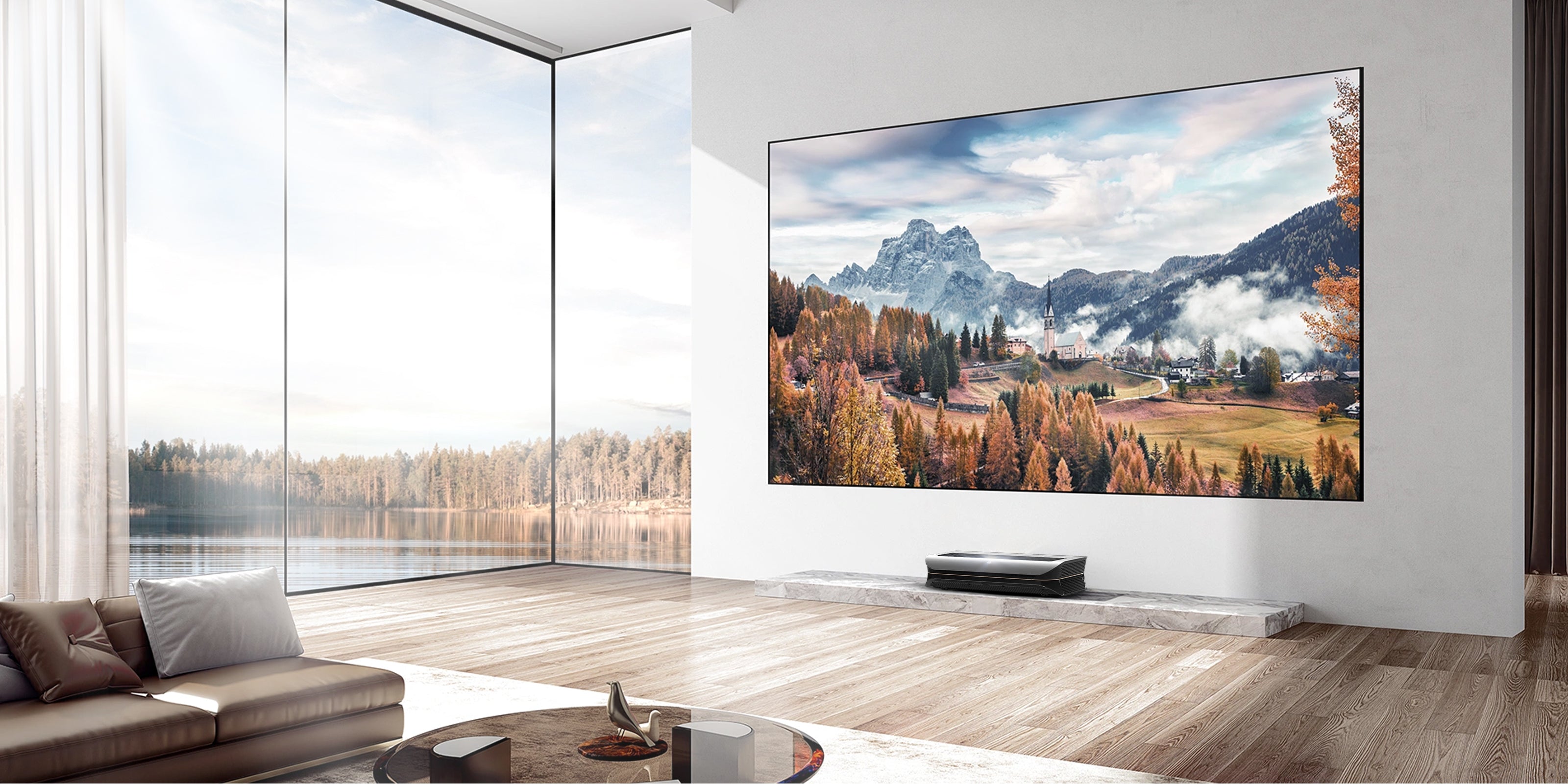 Sunlight projection comparison, Nothingprojector Black Series screen demonstrates image clarity resistant to sunlight interference.