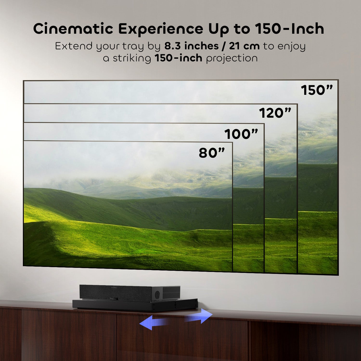 Plateau coulissant intelligent pour Ultra Courte Focale Vidéoprojecteur