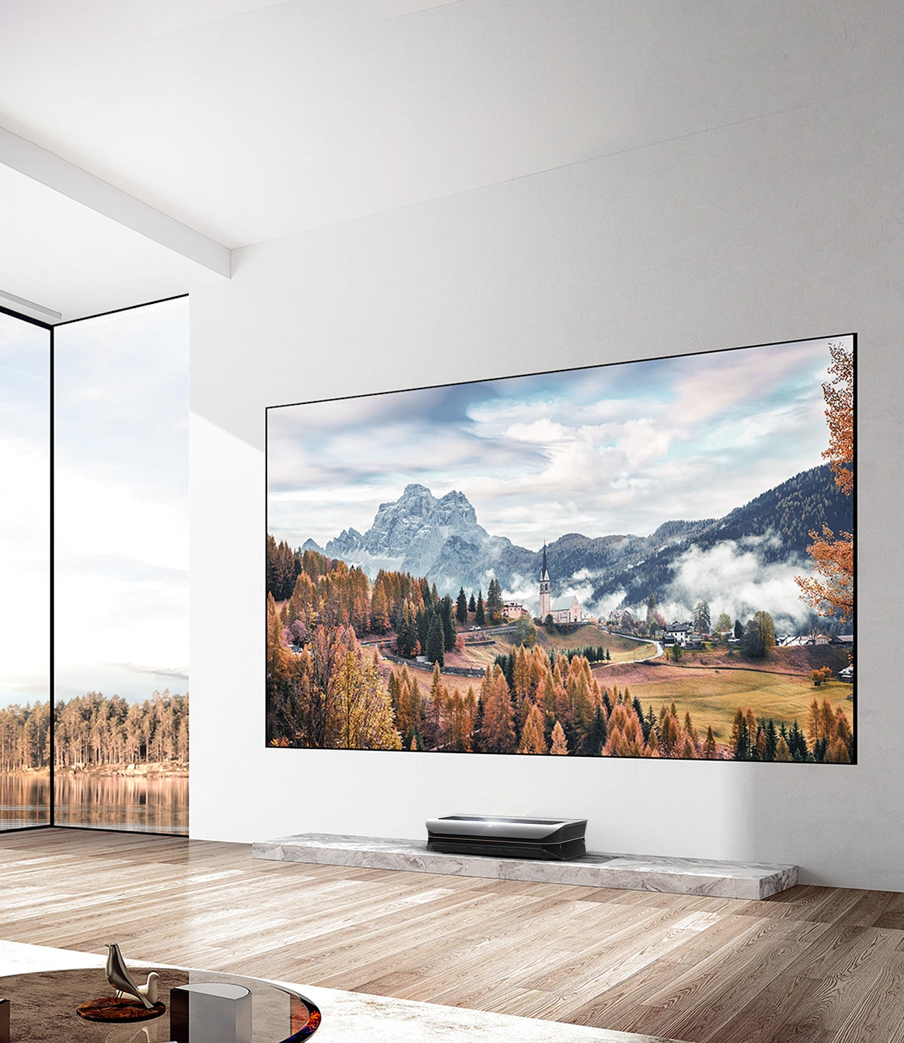 Sunlight projection comparison, Nothingprojector Black Series screen demonstrates image clarity resistant to sunlight interference.