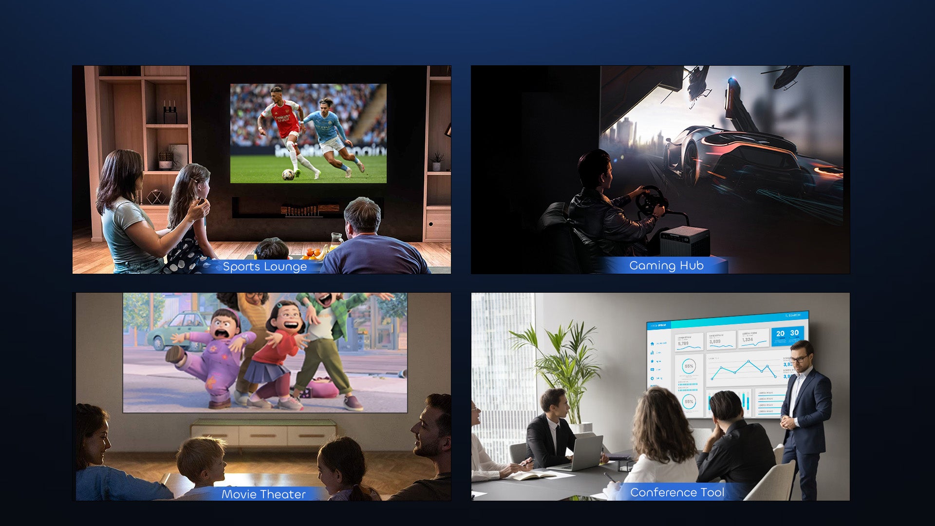 NP's Long Throw ALR Screens are versatile for any scene