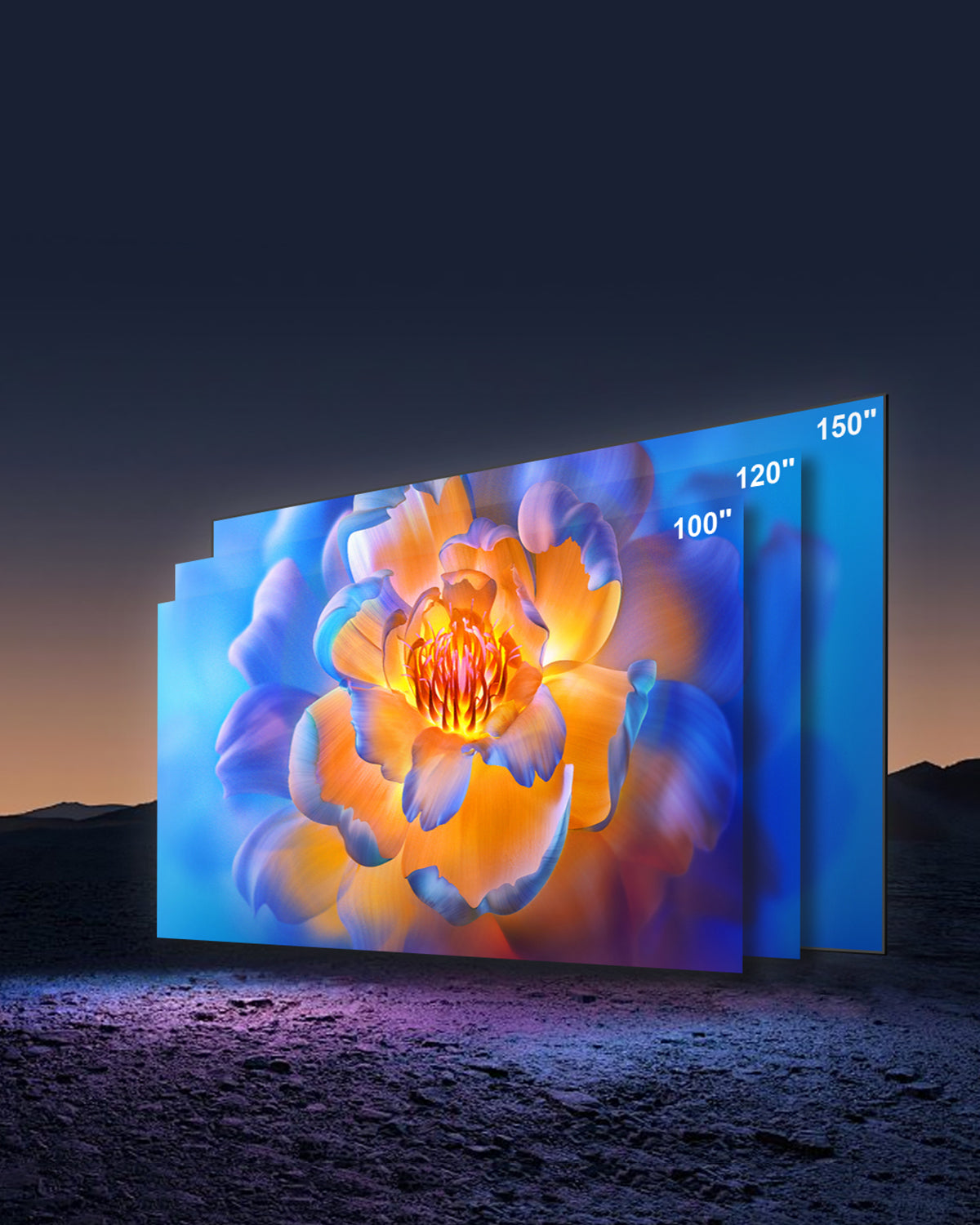 NP Classic 150" ALR Screen: PET Crystal surface optimizes ultra short throw projectors for immersive 4K visuals