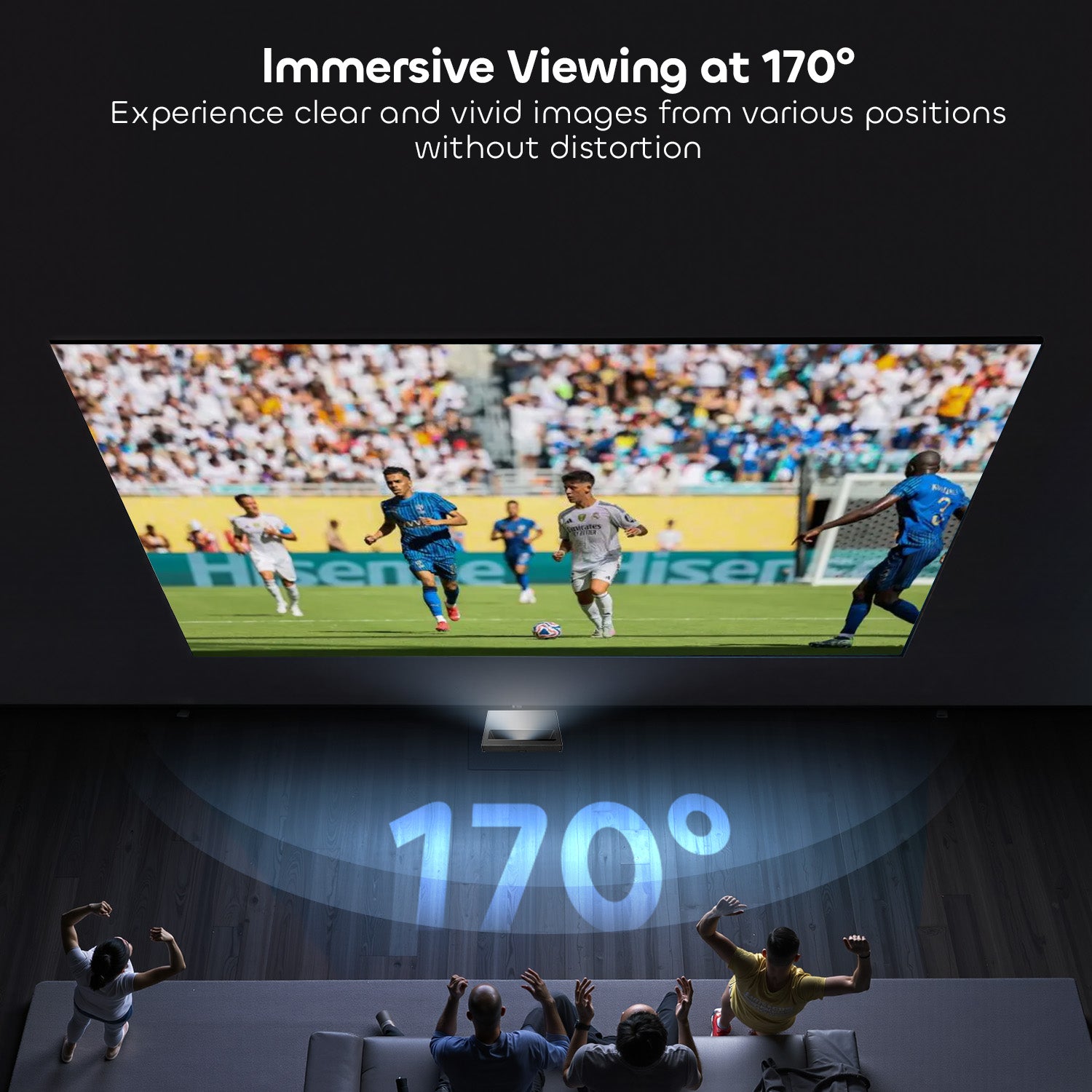 NP 132-inch ALR Fixed Frame Screen - 170° Wide Viewing Angle with Distortion-Free Clarity from Any Position