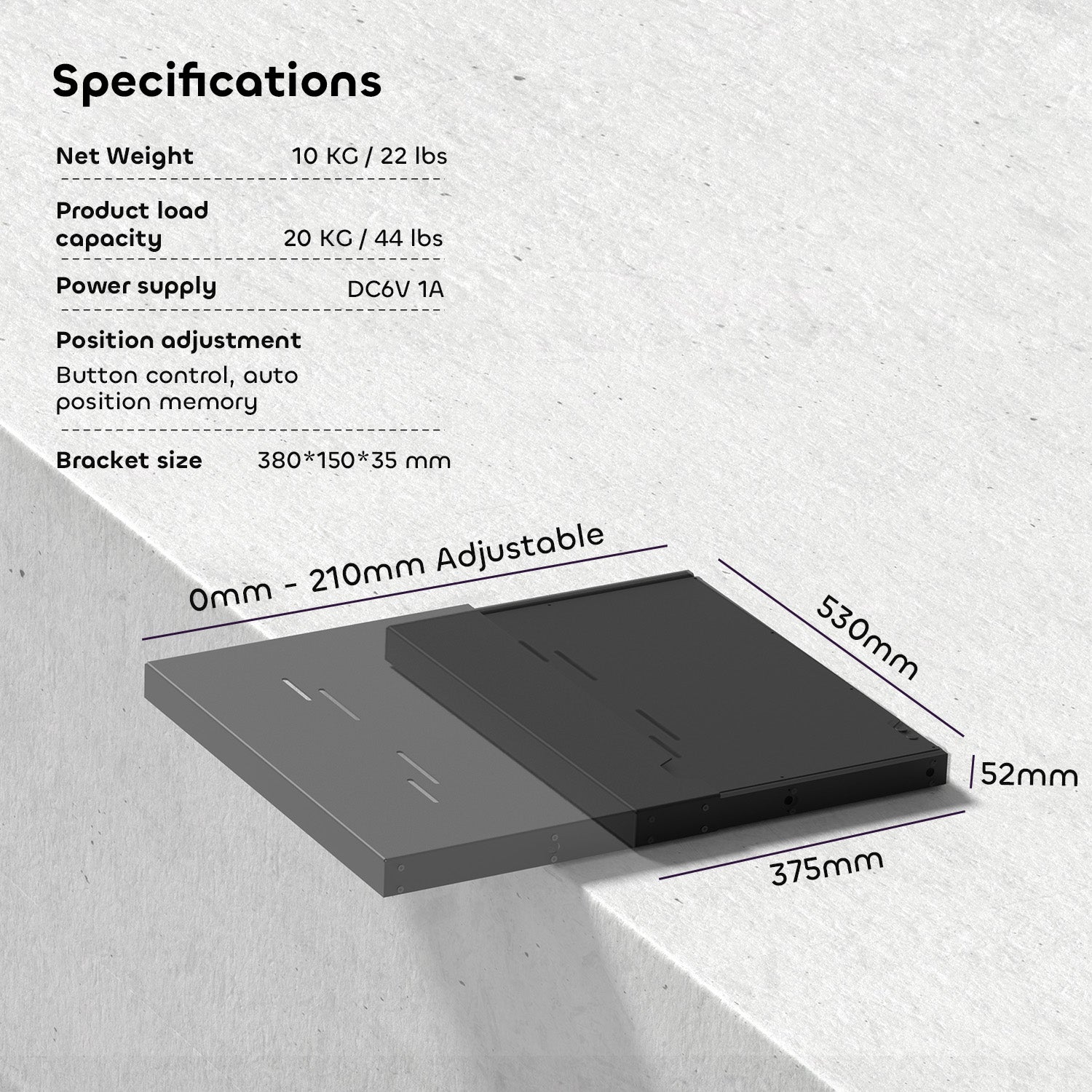 Plateau coulissant intelligent pour Ultra Courte Focale Vidéoprojecteur