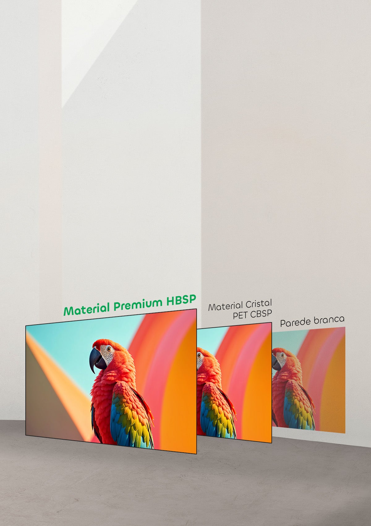 NP 132-inch ALR screen featuring HBSP lenticular material for 20% higher contrast and improved image quality.