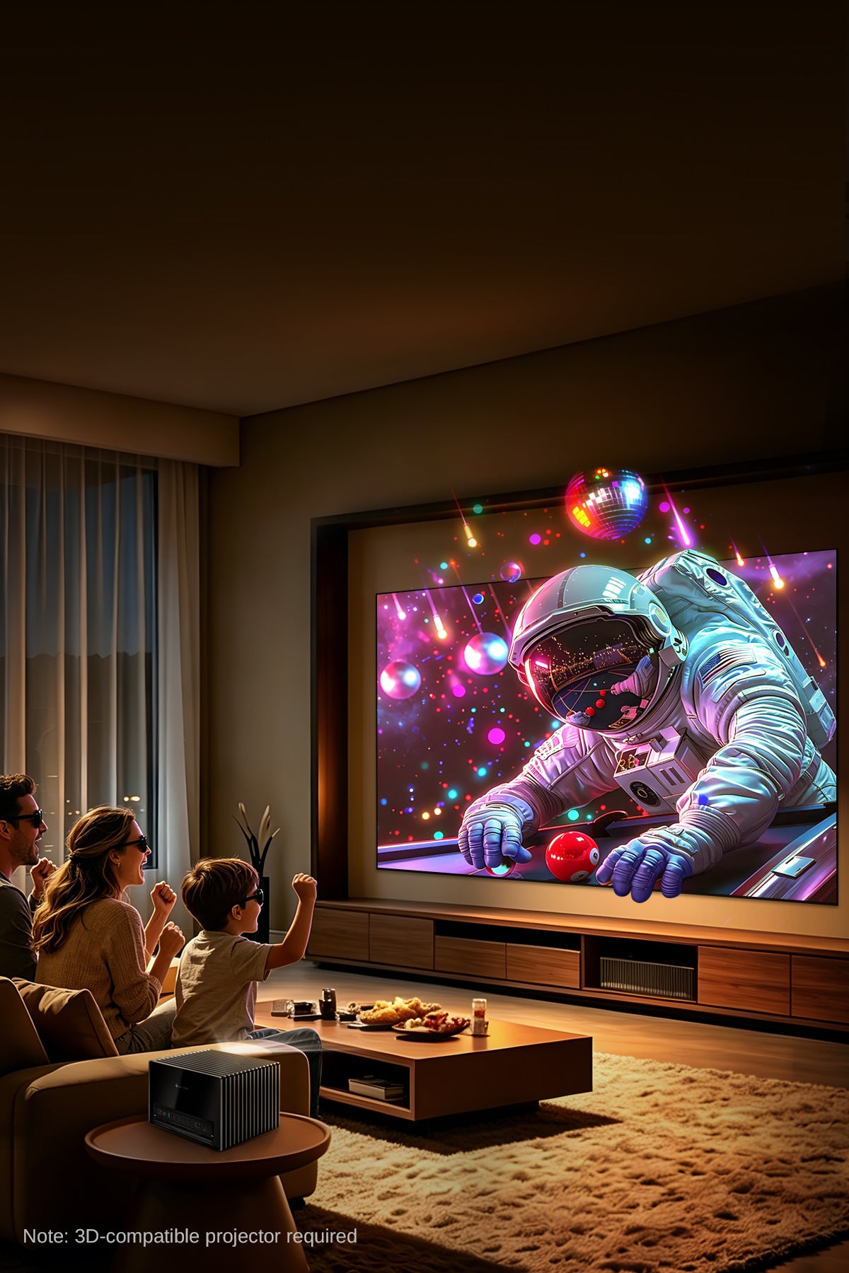 NP 100"-130" ALR Long Throw Screen delivers theater-grade 3D immersion with crystal-clear depth perception and reduced crosstalk, perfect for cinematic adventures or competitive gaming sessions.