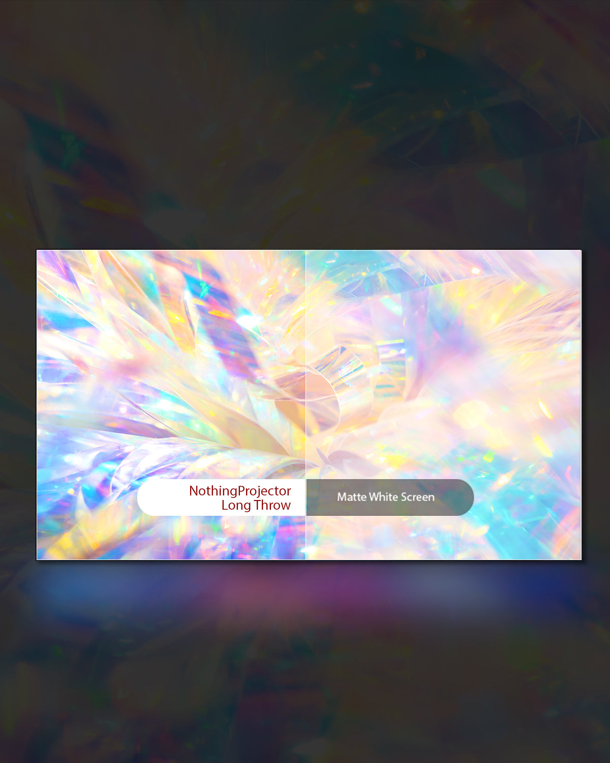 NP ALR Long Throw Screen features a refined 0.8dB peak gain that enhances projector brightness while minimizing glare and ambient light interference for optimized viewing clarity.