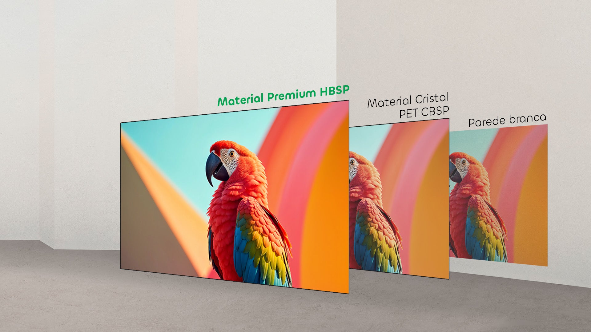 NP 132-inch ALR screen featuring HBSP lenticular material for 20% higher contrast and improved image quality.