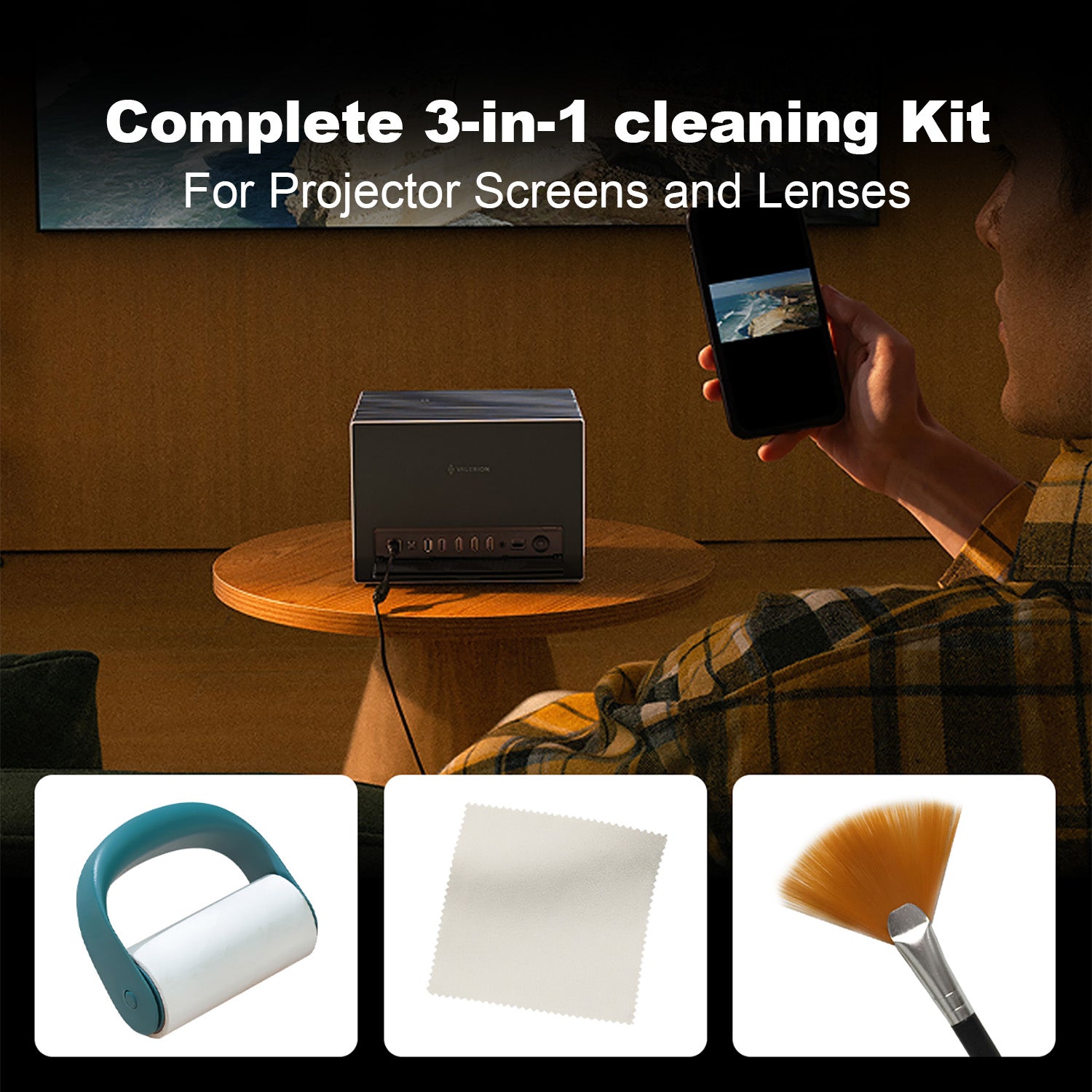 NothingProjector 3-en-1 kit de limpieza para UST ALR Pantalla de proyector y lentes