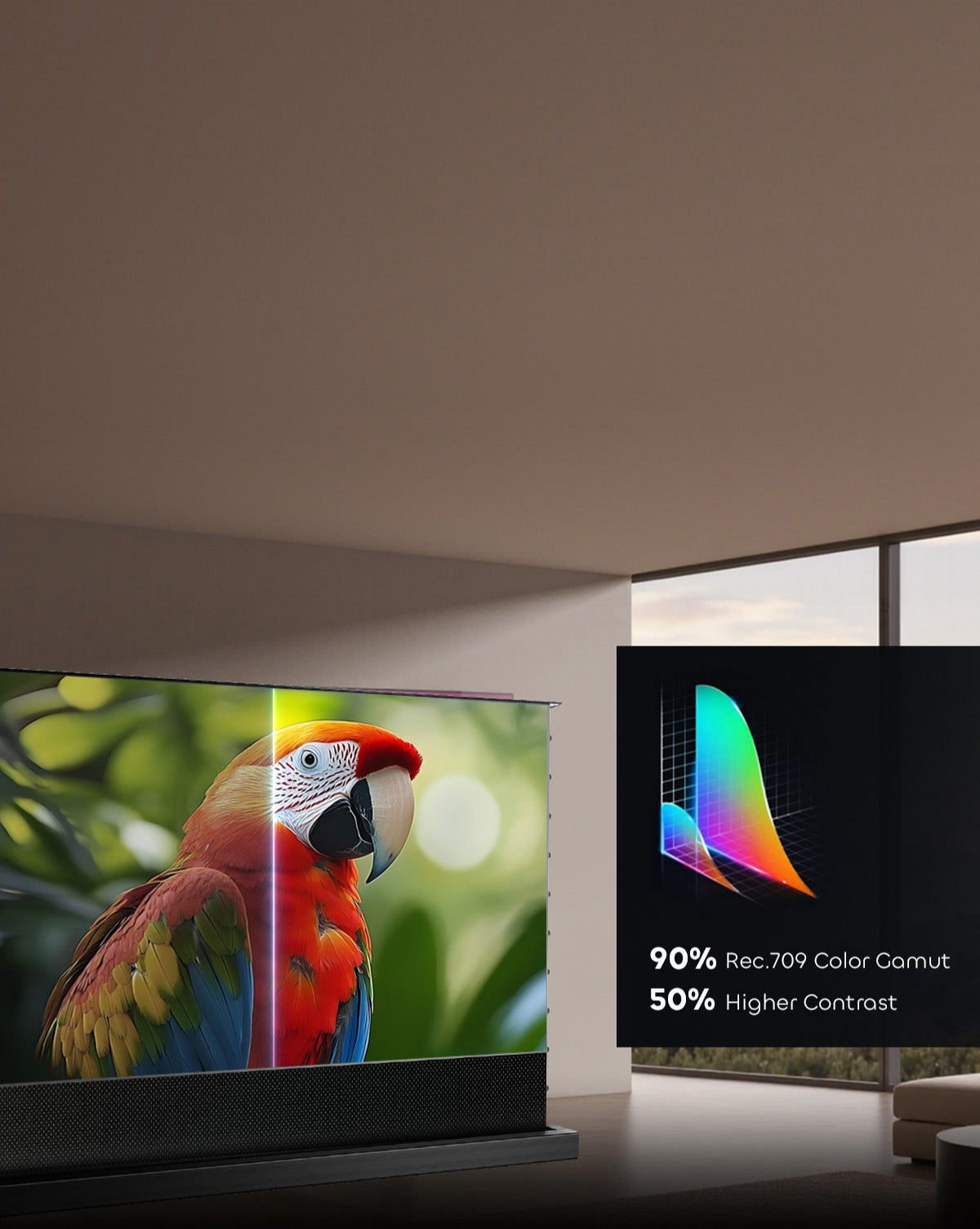 NP Black Series ALR Screen with 80% image quality enhancement for brighter visuals in ambient light and lower-brightness projectors