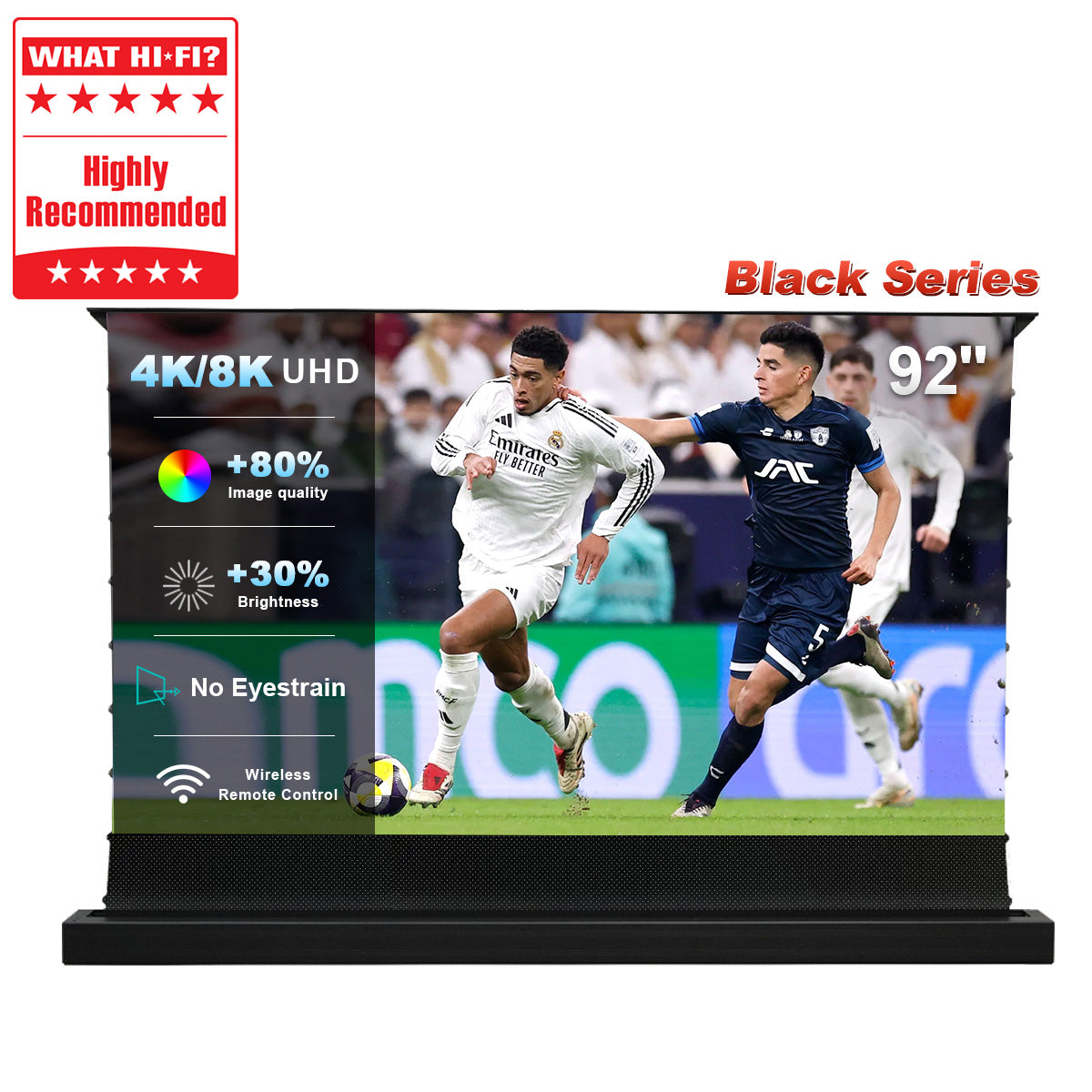 92'' NothingProjector Black Series ALR Motorized Floor Rising Screen For Ultra Short Throw Projector