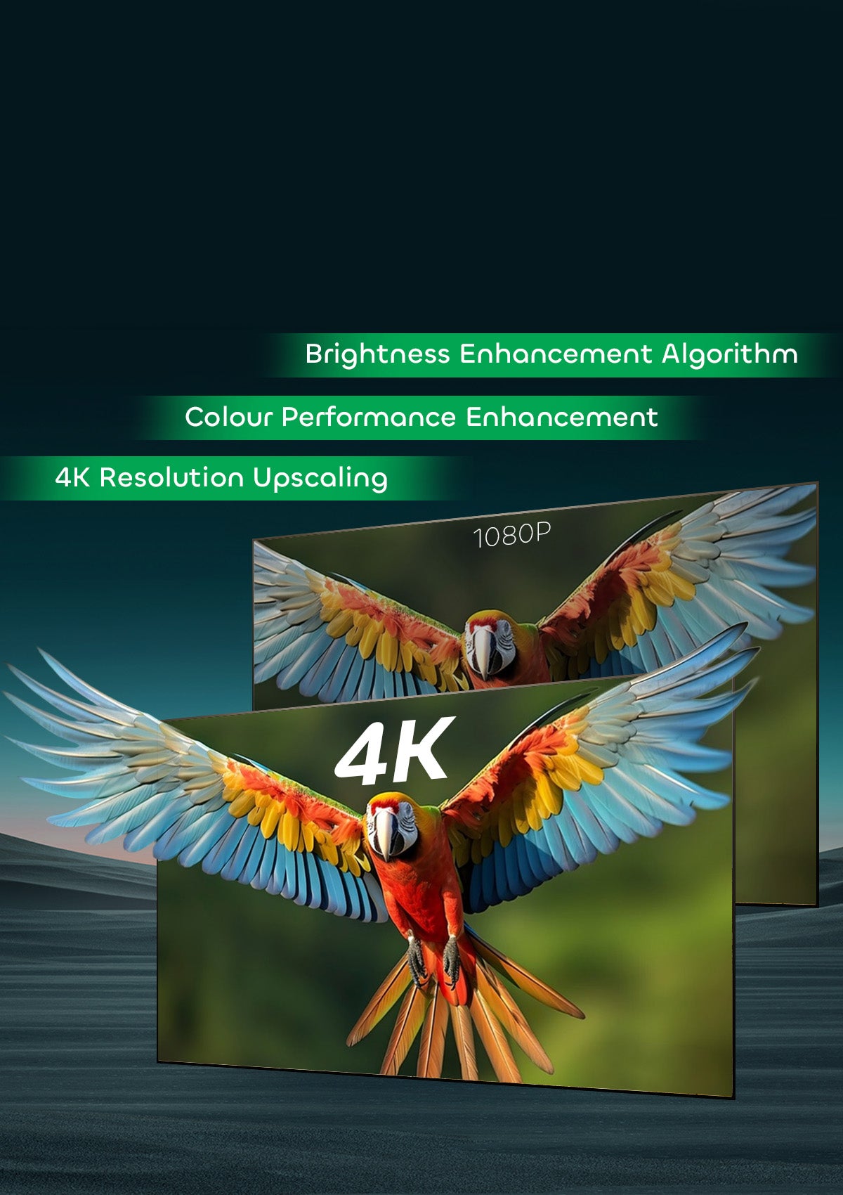 NothingProjector 132-inch ALR screen for ust projector delivering vivid 4K UHD visuals for ultra-short-throw projectors without washed-out colors.