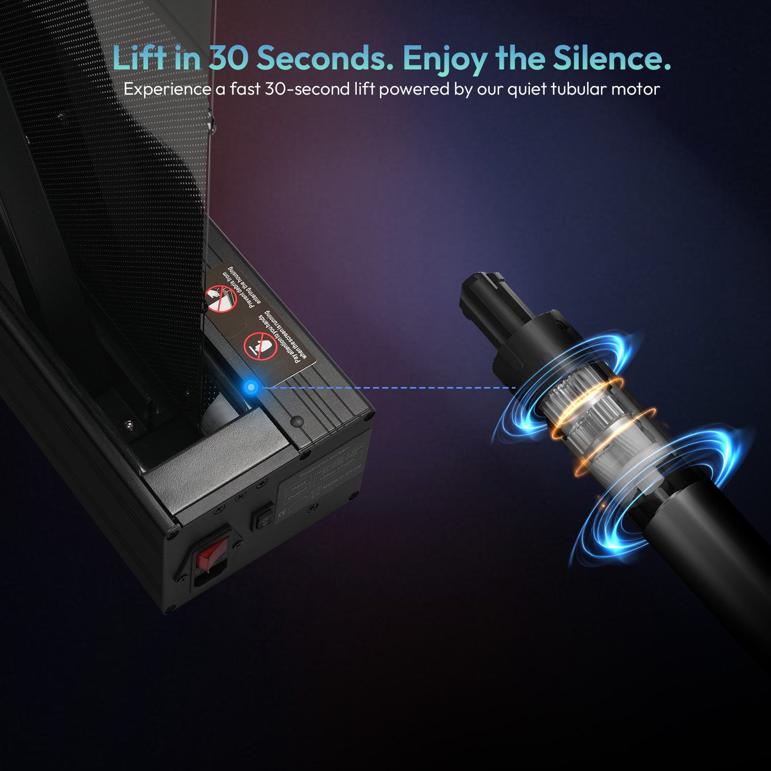 NothingProjector Motorized Screen Rises in 30 Seconds for a Quiet, Seamless Viewing Experience