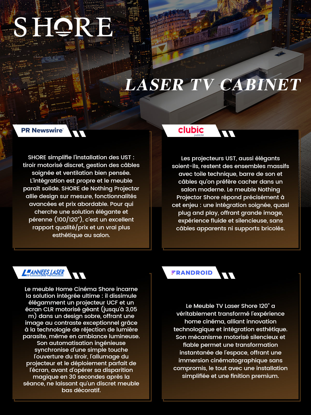 Shore Laser TV Cabinet is highly recommended across industry reviews.