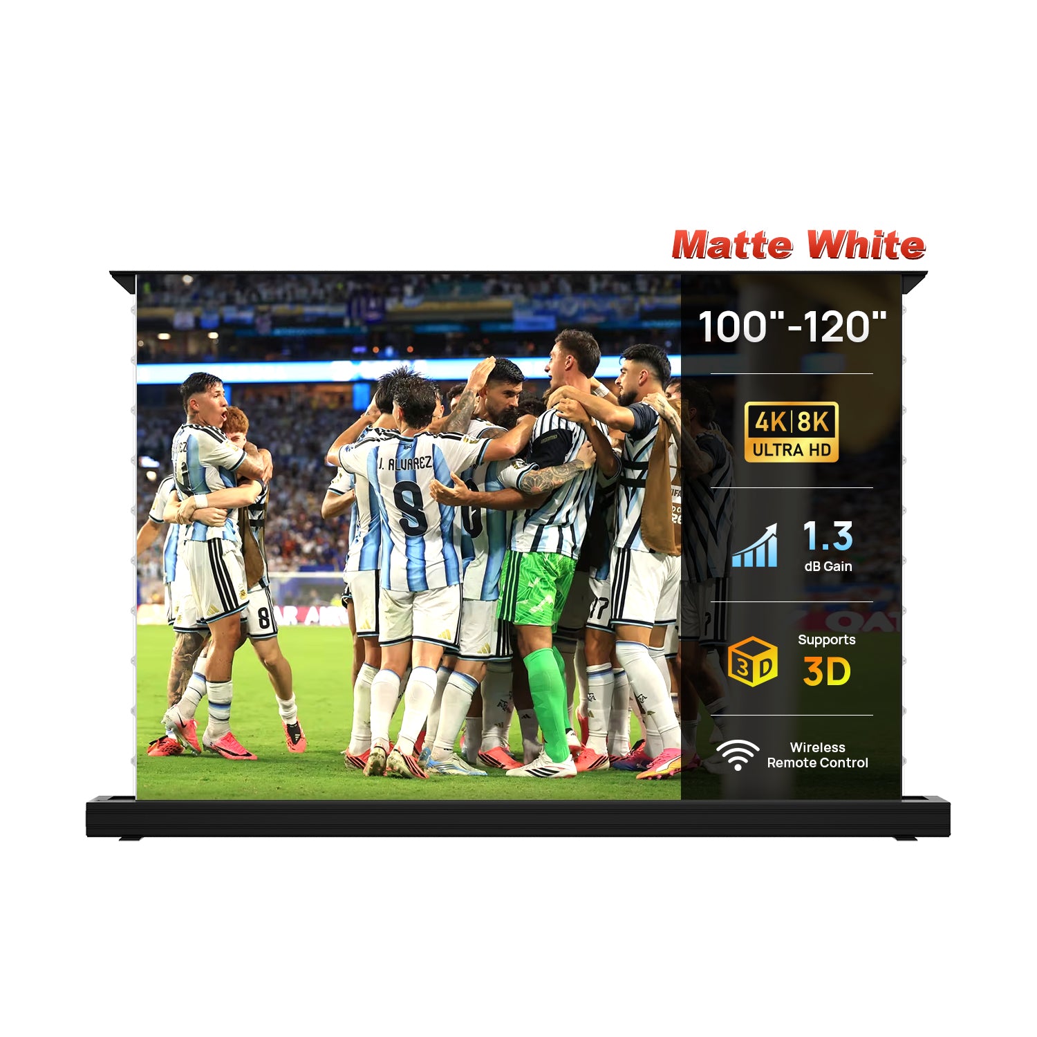 100''-120'' NothingProjector Matte White Motorized Floor Rising Screen For Long/Short/UST Projectors
