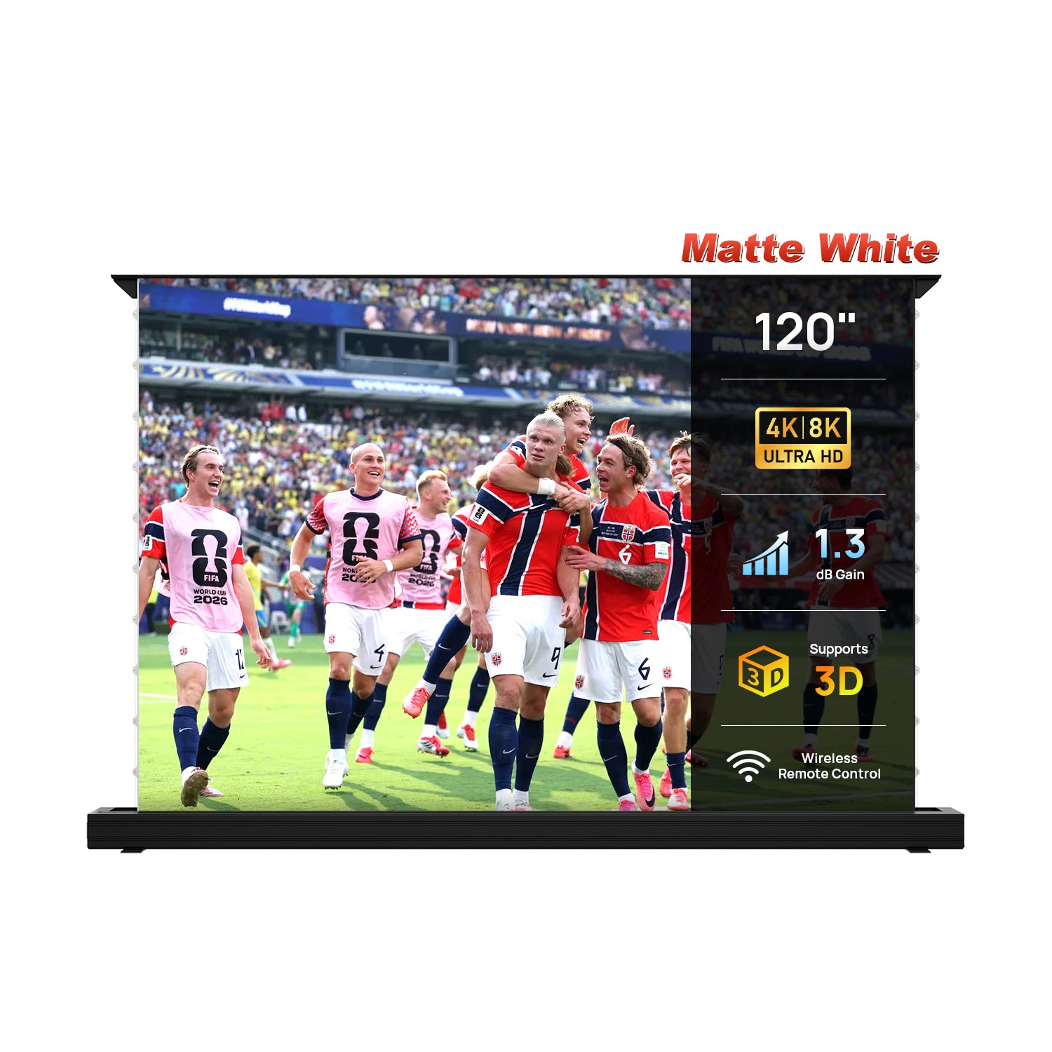 120'' NothingProjector Matte White Motorized Floor Rising Screen For Long/Short/UST Projectors