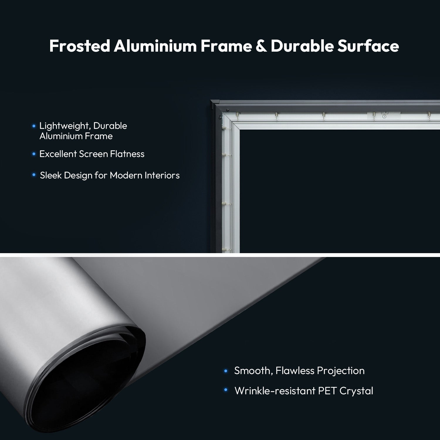NothingProjector PET Crystal Classic UST ALR Projector Screen with wrinkle-resistant PET material and slim mounting design for durable, easy installation