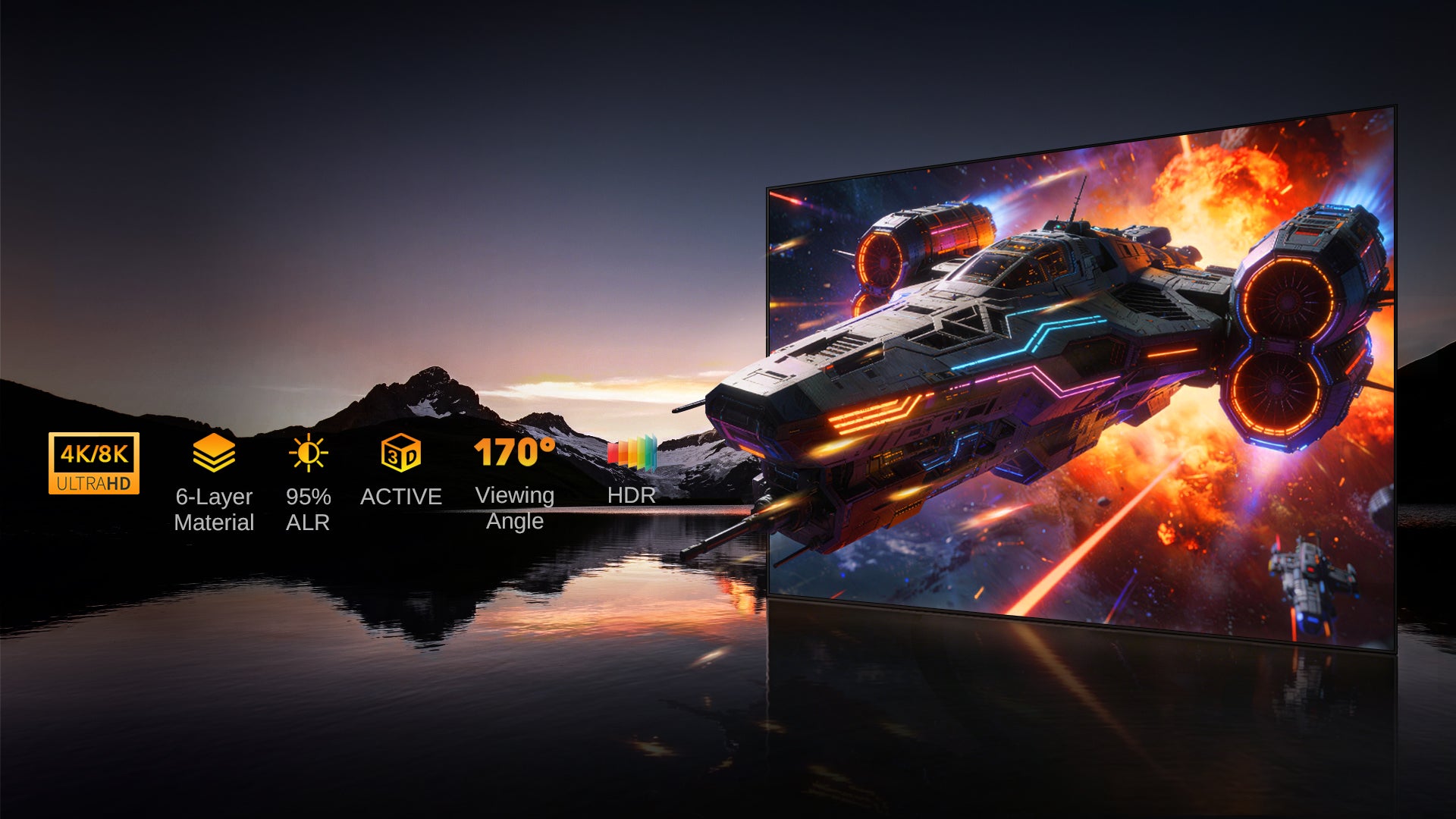 NP's 100"-130" ALR long throw screen combats ambient light with 6-layer optical tech, supporting 4K/8K clarity and 170° viewing for theater-grade immersion.