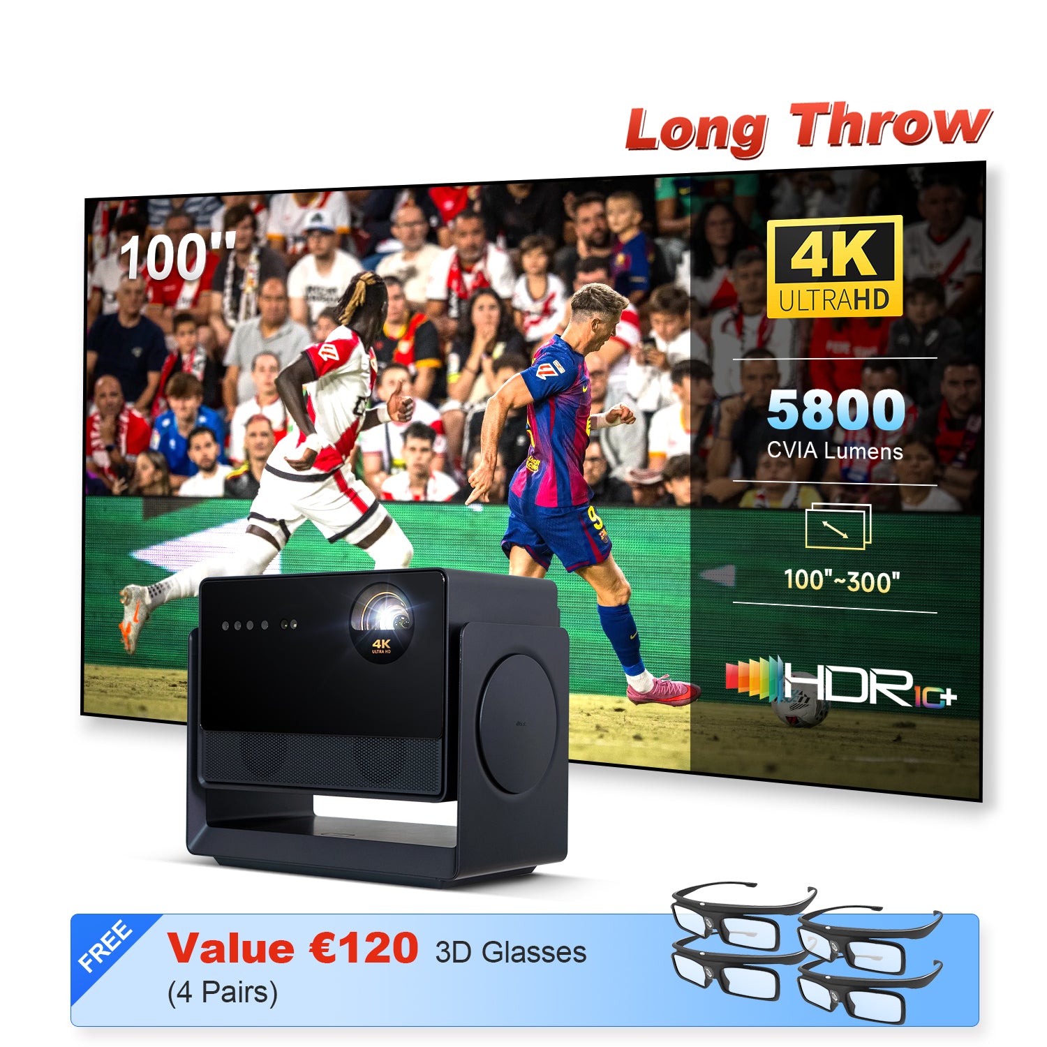 Dangbei S7 Ultra Max Triple 4K Laser Projector 5800 CVIA Lm Dolby Vision ELRS Engine Full Auto Smart Projector